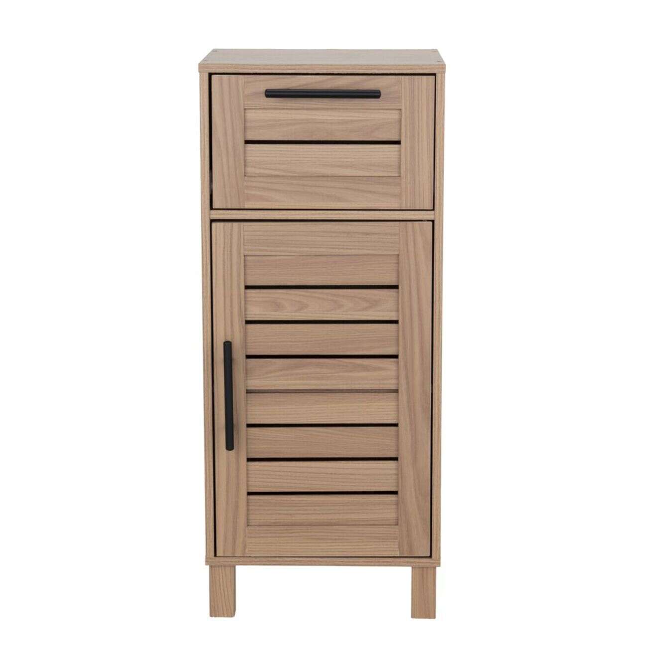 Meuble de rangement bas en bois 1 porte 1 tiroir Léon 34x30xH80cm