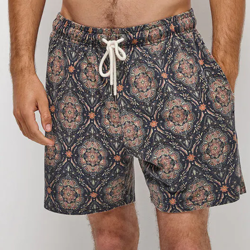 Short de surf d'été rétro à motif kaléidoscope