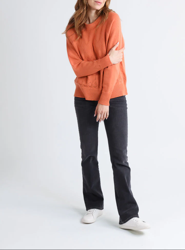 Pull femme laine et cachemire orange