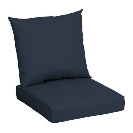 Mainstays 42 inchl x 24 inchw Navy Blue Rectangle Outdoor 2-Piece Deep Seat Cushion, Size: 24 inch W x 42 inch D x 5.5 inch H