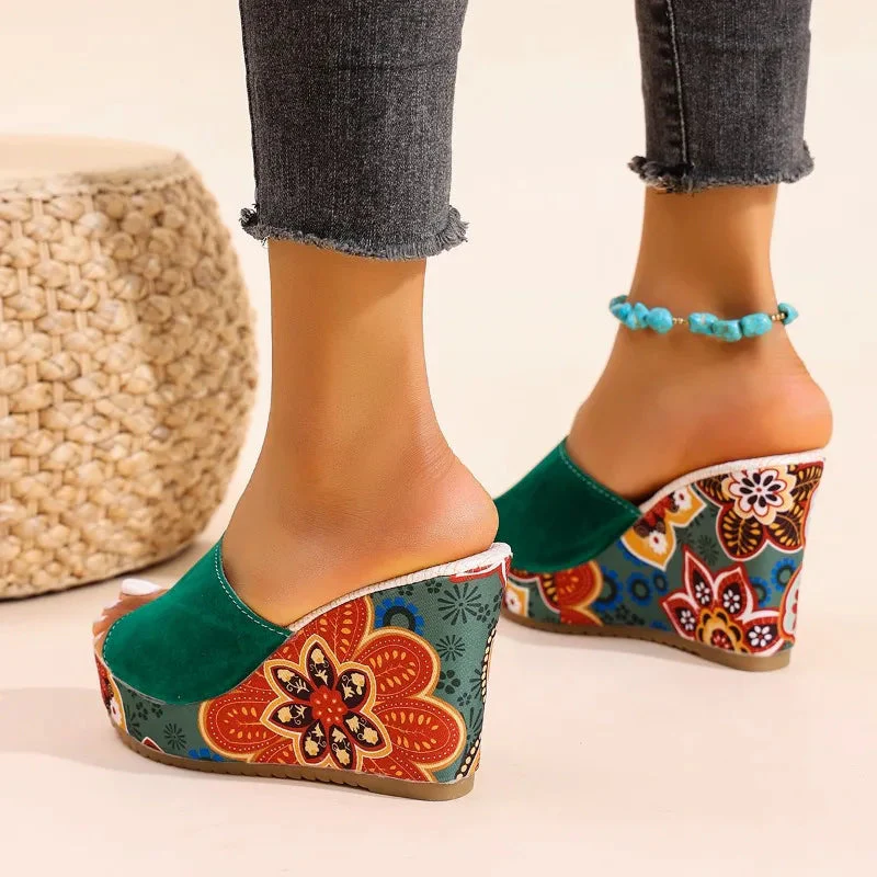 Joelle | Mules Sculpturales À Talon Fleuri
