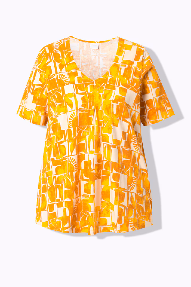 Eco Cotton Abstract Sun Print Short Sleeve Tee