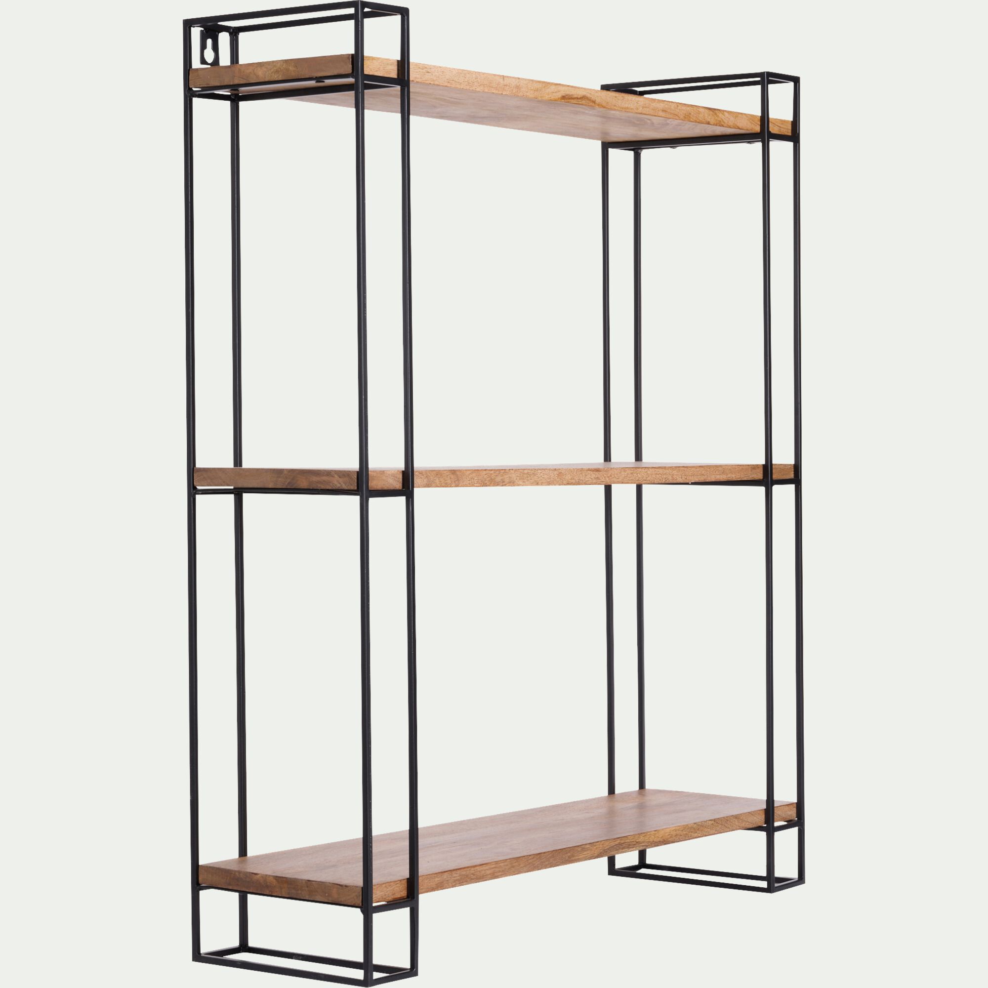 AMALYA - Etagère murale en bois et métal - bois clair L66xl19xH77,5cm