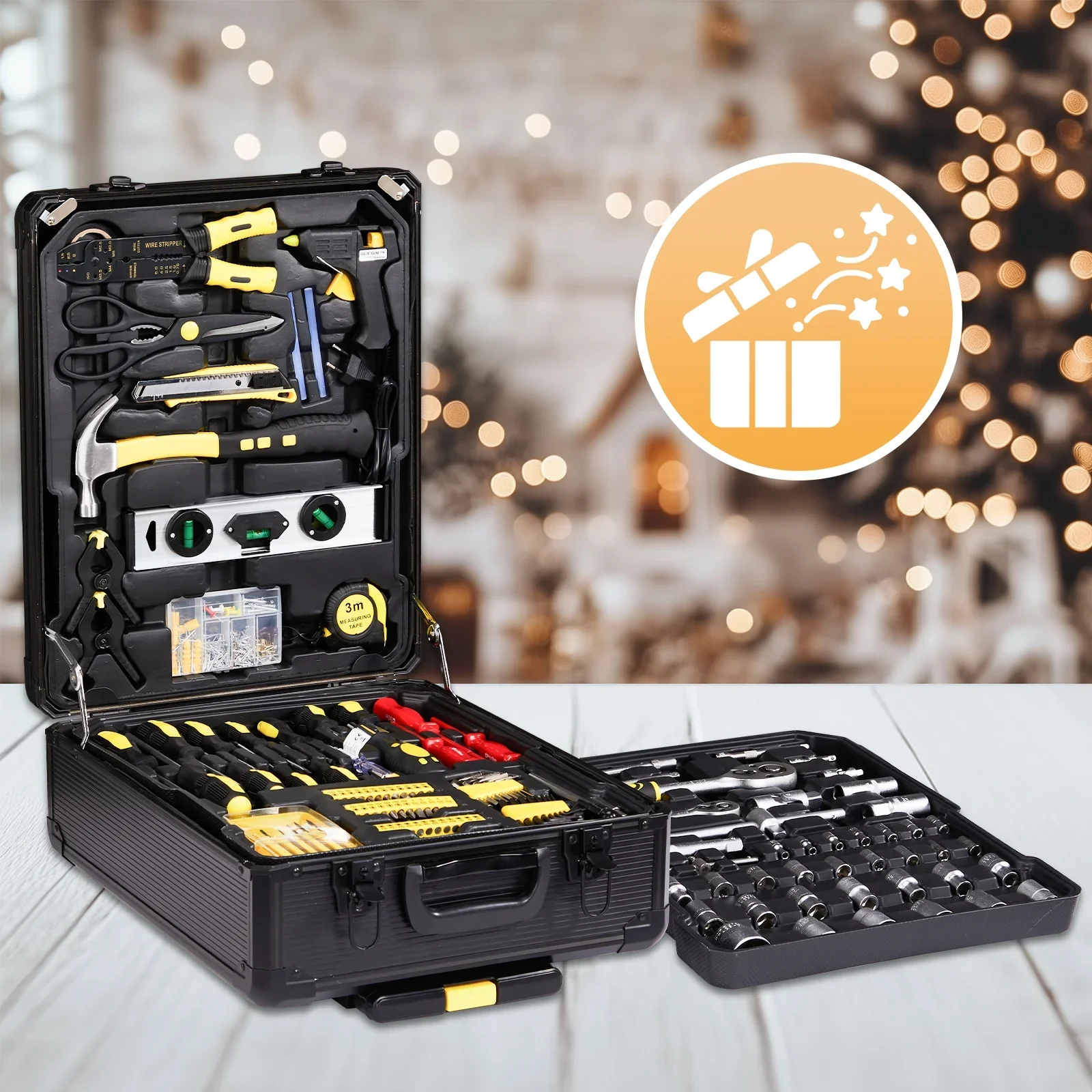 UBesGoo 799 Pcs Tool Set, Household Repair Hand Tool Kit, Mechanics Tool Kit, with Trolley Case, Silver