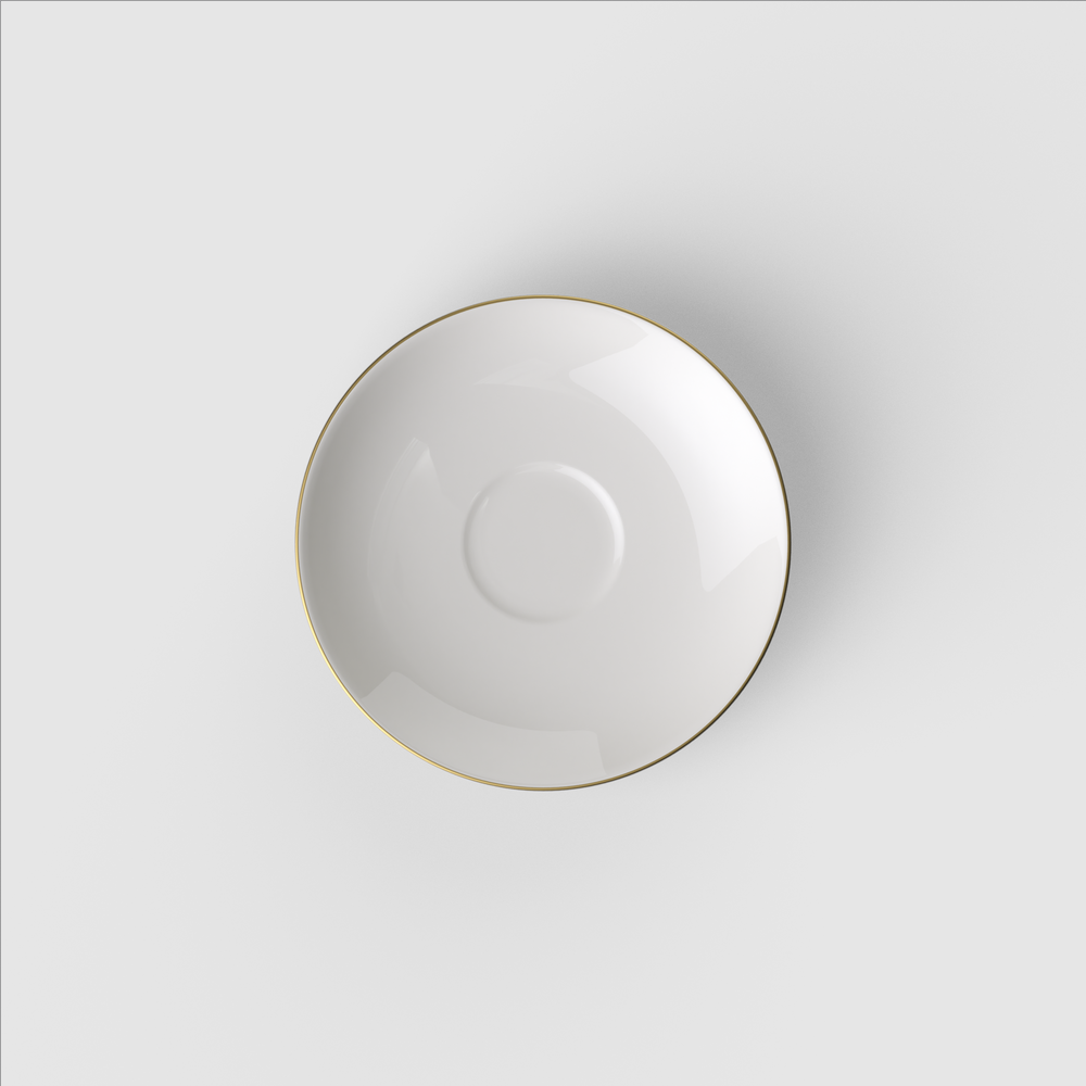 Anmut Espresso cup saucer - White, 4.8'', Premium Bone Porcelain