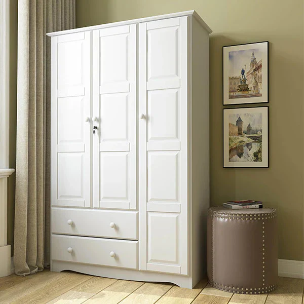 100% Solid Wood Grand Wardrobe Armoire - Mocha