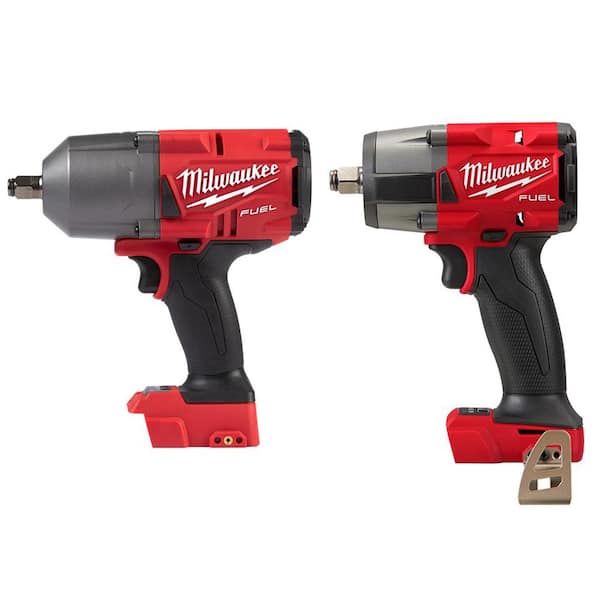 M18 FUEL 18V Lithium Ion Brushless Cordless 1/2 in  Impact Wrench with Mid Torque Impact Wrench (2 Tool)
