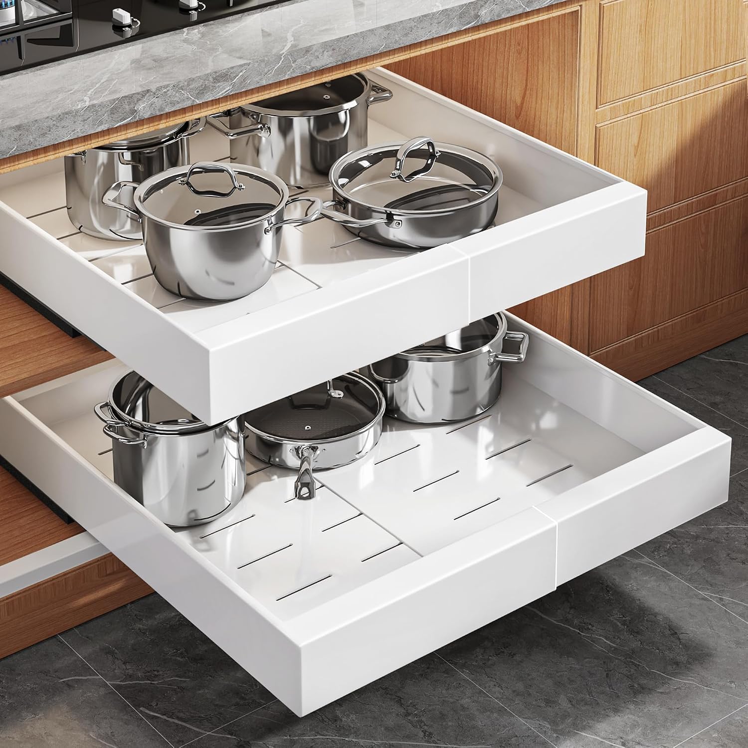 Seinloes 2Pack Expandable Pull Out Cabinet Organizer 21