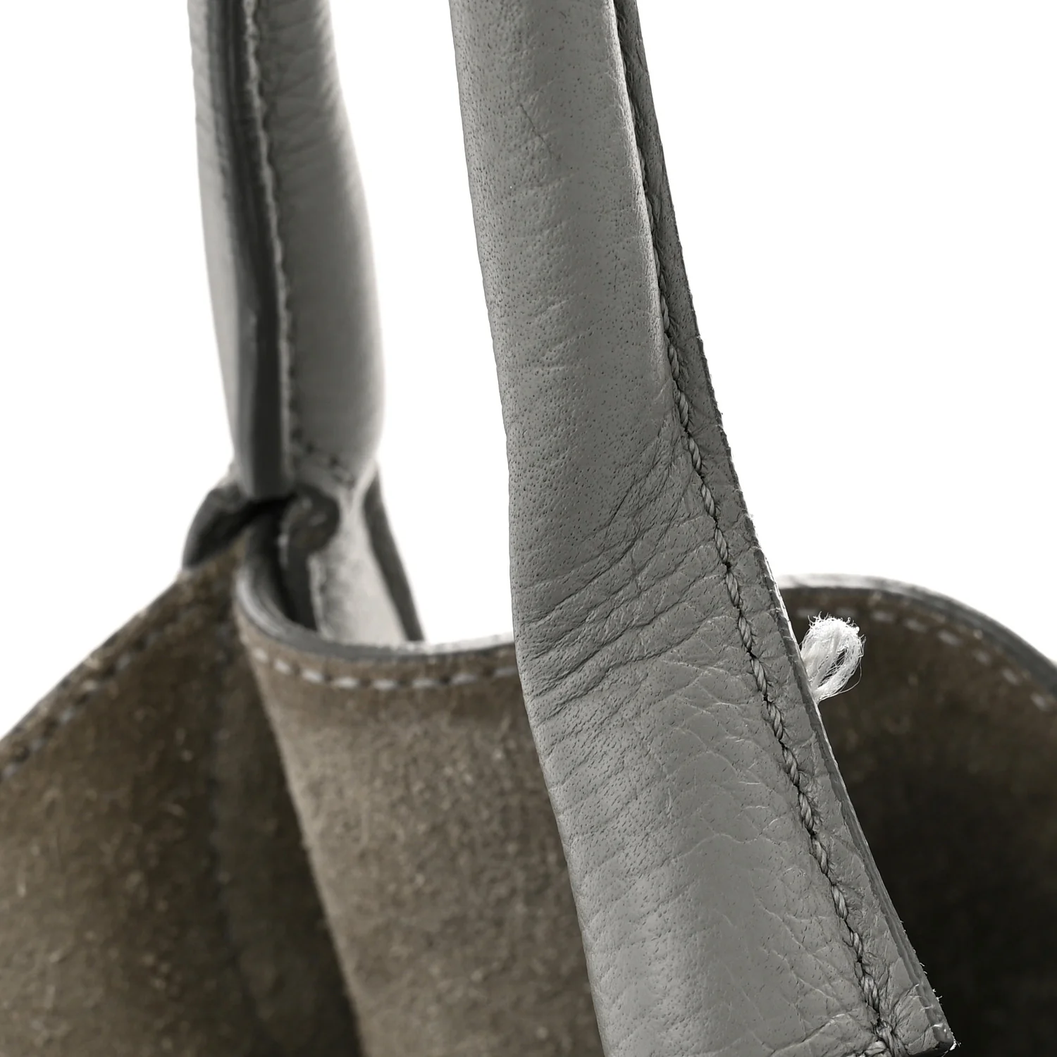 Supple Grained Calfskin Medium Big Bag Grey