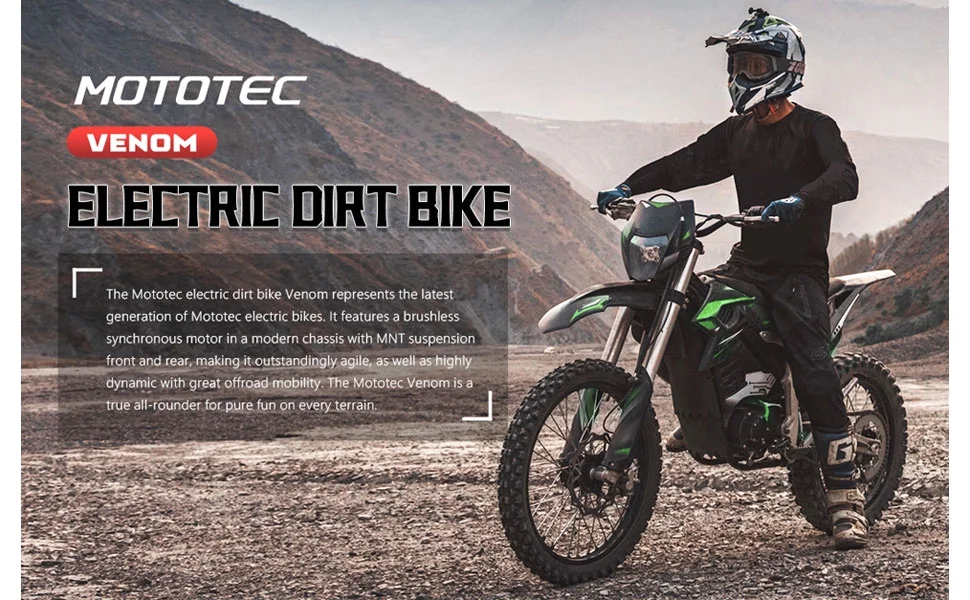Mototec Venom 72v 12000w Electric Dirt Bike White