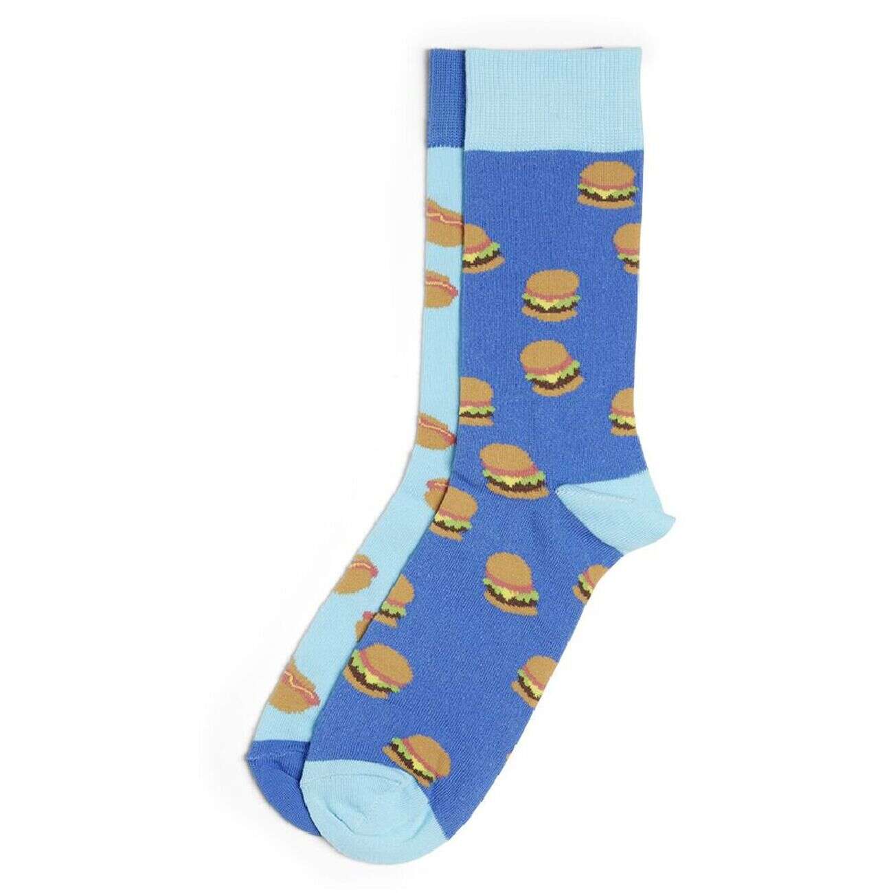 Chaussettes dépareillées motif burger/hot dog - T41/45