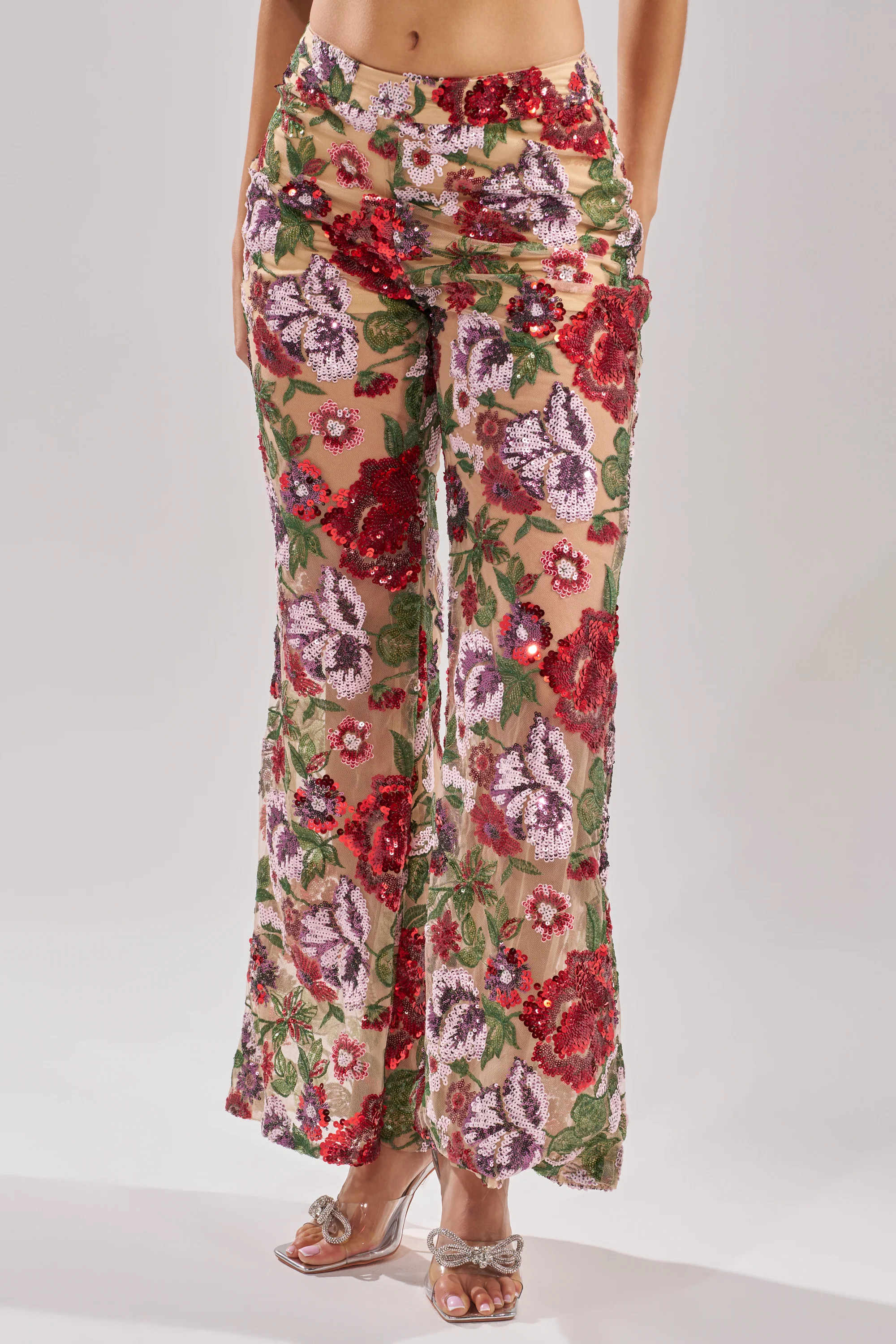 ENCHANTED GARDEN FLORAL EMBROIDERED TULLE PANT - Akira Store
