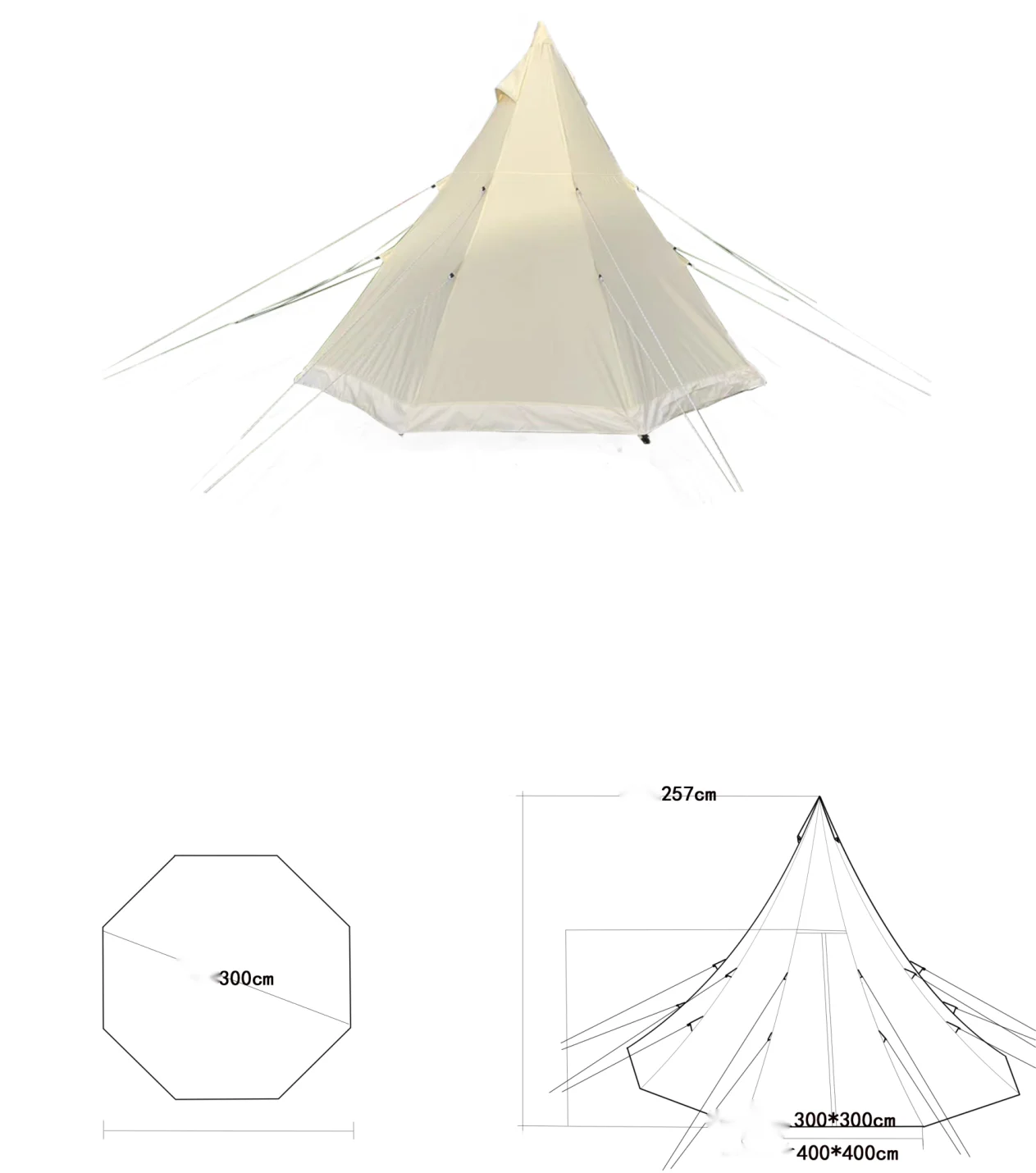 Camping Tents, Canvas Tents Are Suitable for All Seasons with Unique Ventilation Window Design, High - Density Mosquito Net, High - Weight Cotton Cloth and Aluminum Poles for Family Camping and Hiking