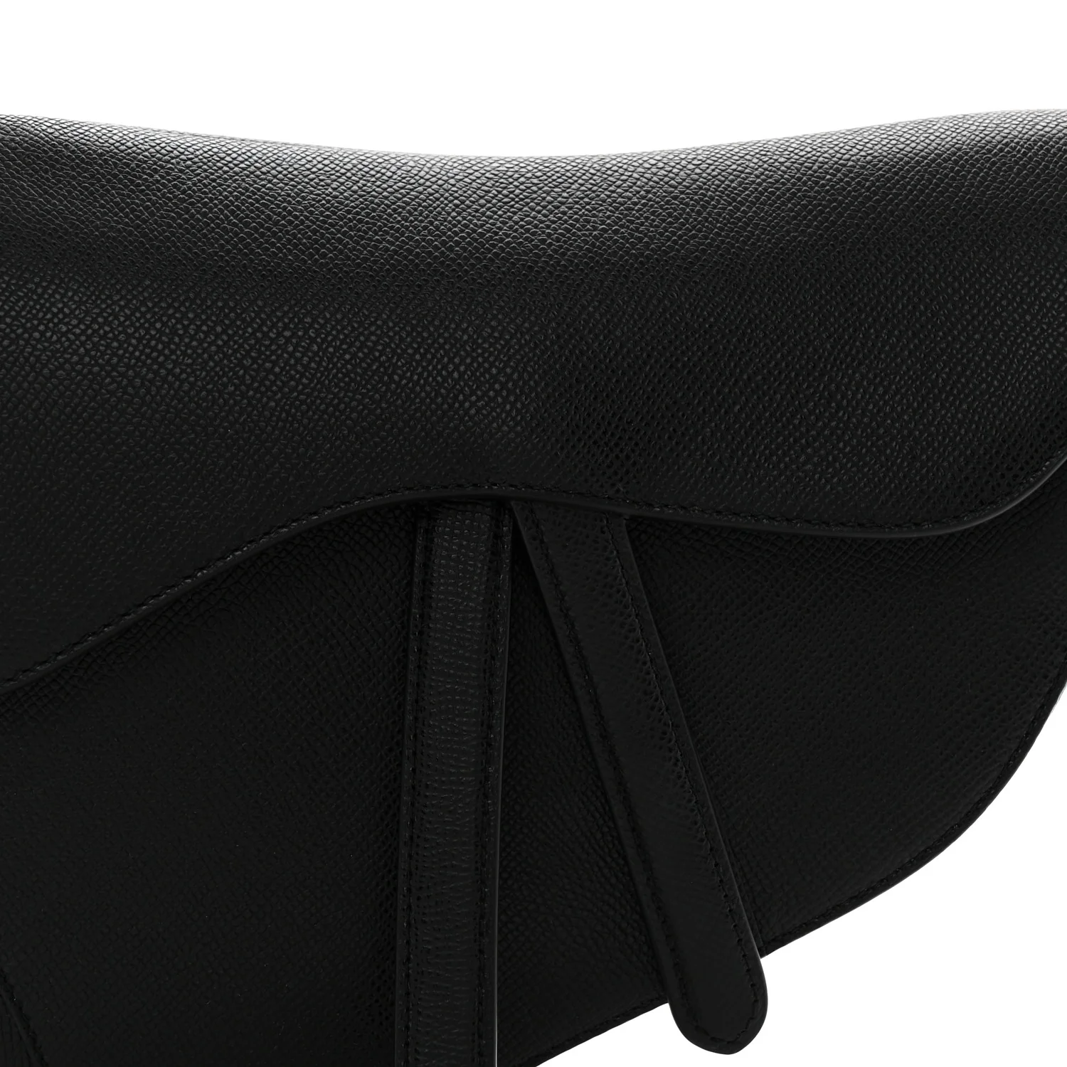Grained Calfskin Saddle Bag Black