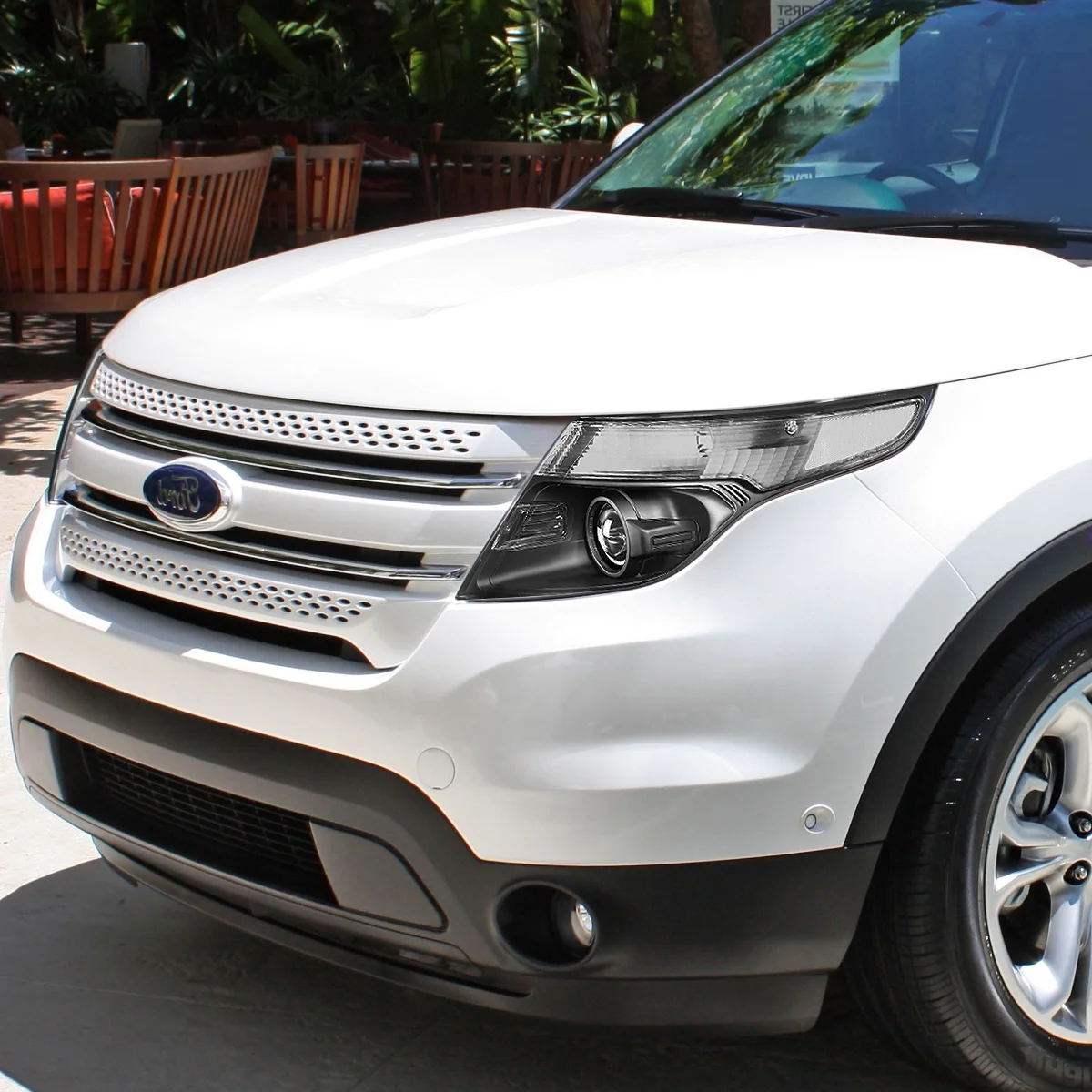 DNA Motoring for 2011 - 2015 Ford Explorer Projector Headlight Lamps Pair Black Clear Replacement