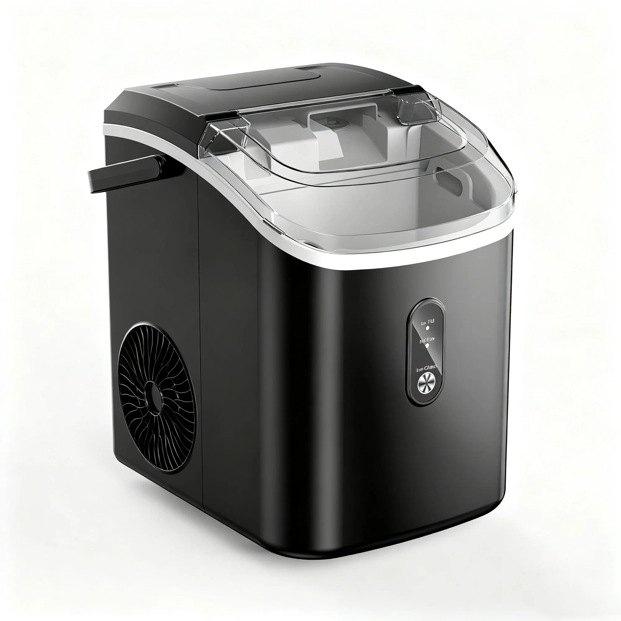 Nugget Ice Maker Countertop with Handle, Ready in 6 Mins, 34.5 lbs Per Day, Removable Top Cover, Auto-Cleaning, Black(Black) - Image 2