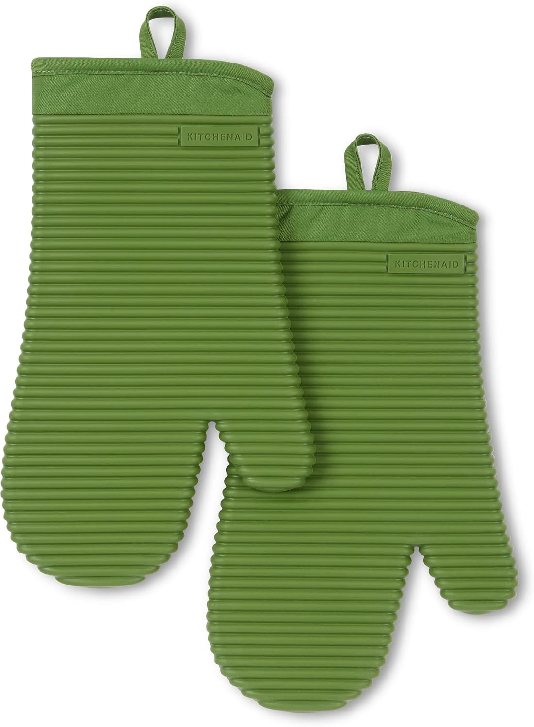 KITCHENAID Ribbed Soft Silicone Oven Mitt 2-Pack Set, 7.5