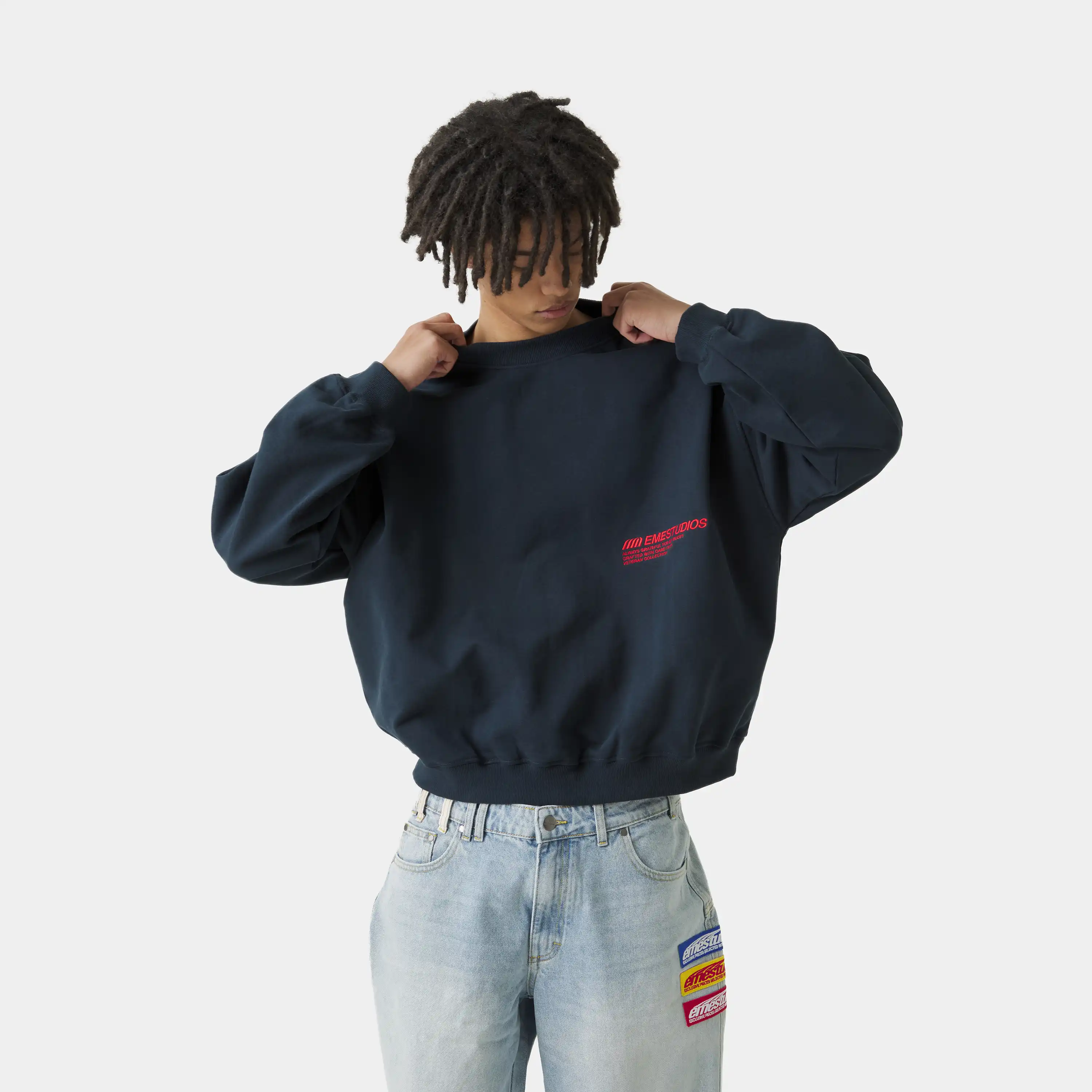 Roots Navy Oversized Crewneck