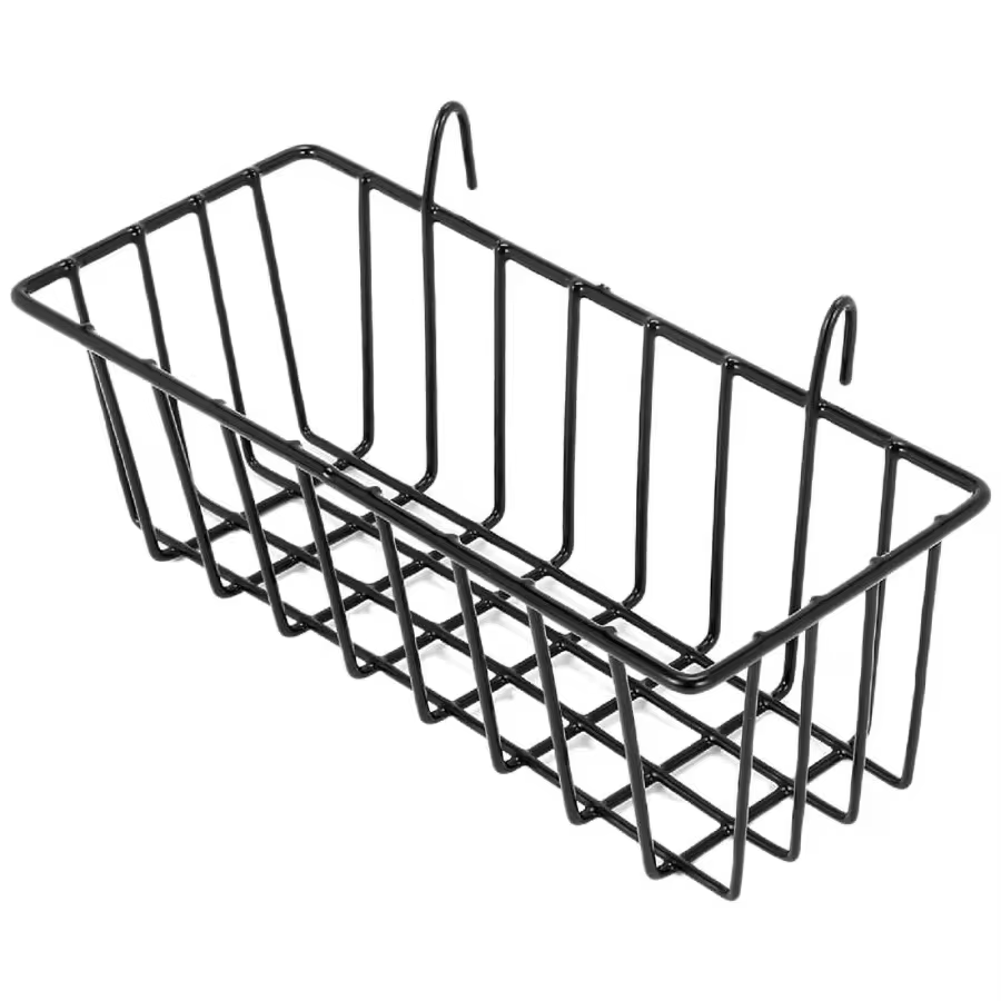 2 Pack Wall Grid Panel Hanging Wire Basket,Grid Wall Storage Basket,Wall Mount Baskets Display Shelves For Kitchen,Home