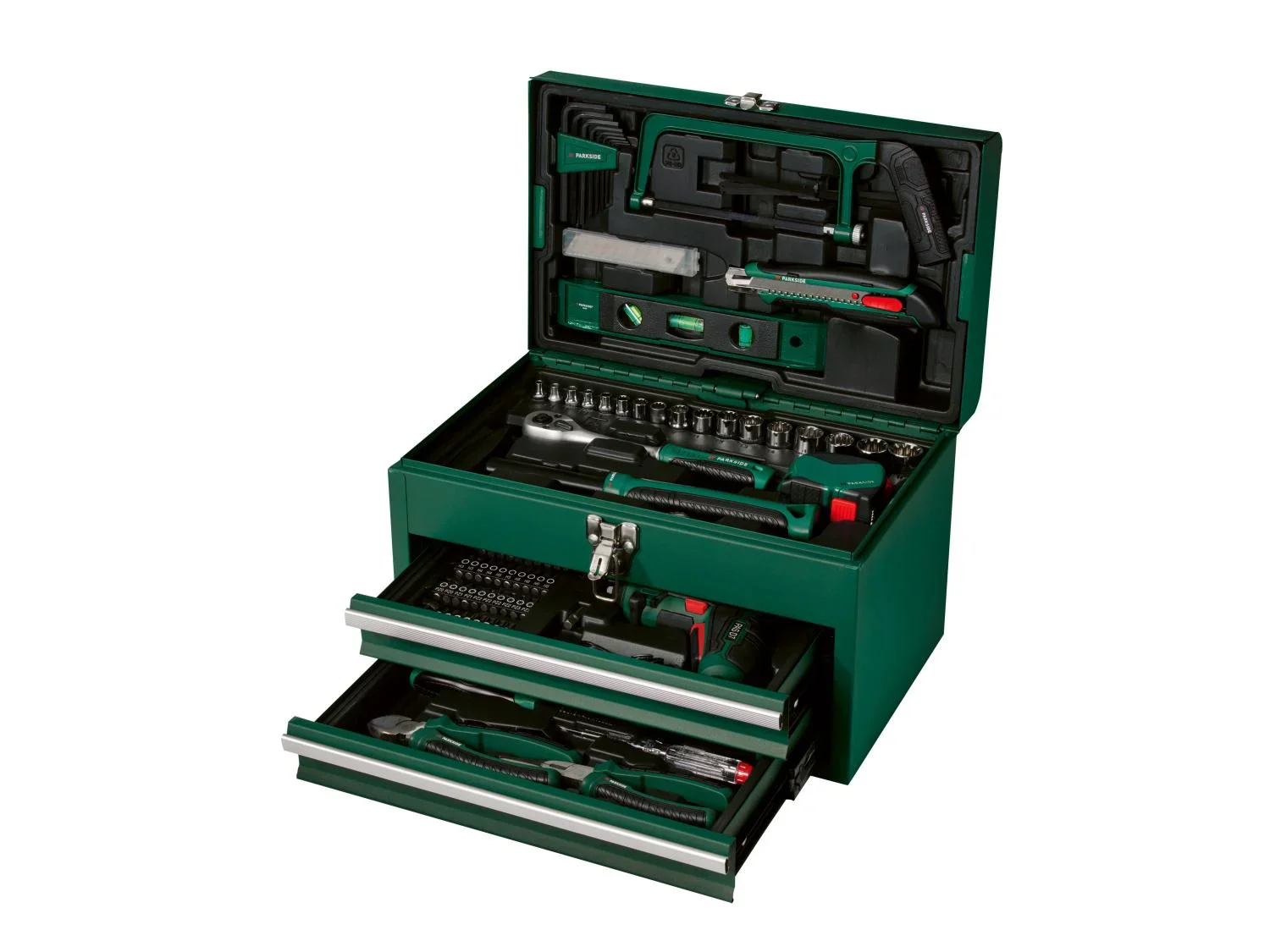 PARKSIDE Bote  outils avec visseuse sans fil PWBM A1, 92 pices