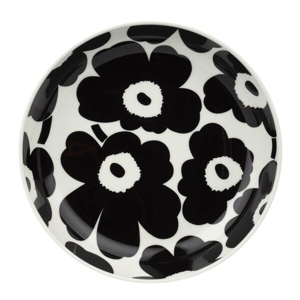 Oiva Unikko dyp tallerken 20,5 cm svart/hvit