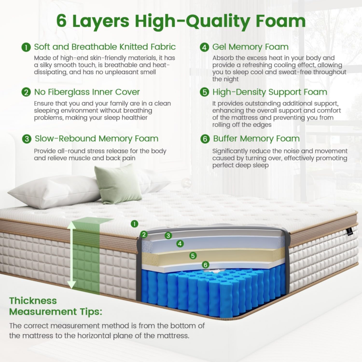 California King Mattress, [Enhanced] 12 Inch Cal King Mattress in a Box, Gel Memory Foam Independent Pocket Springs, Medium Firm, Pressure Relief, Strong Edge Support, 365-Night Trial, CertiPUR-US