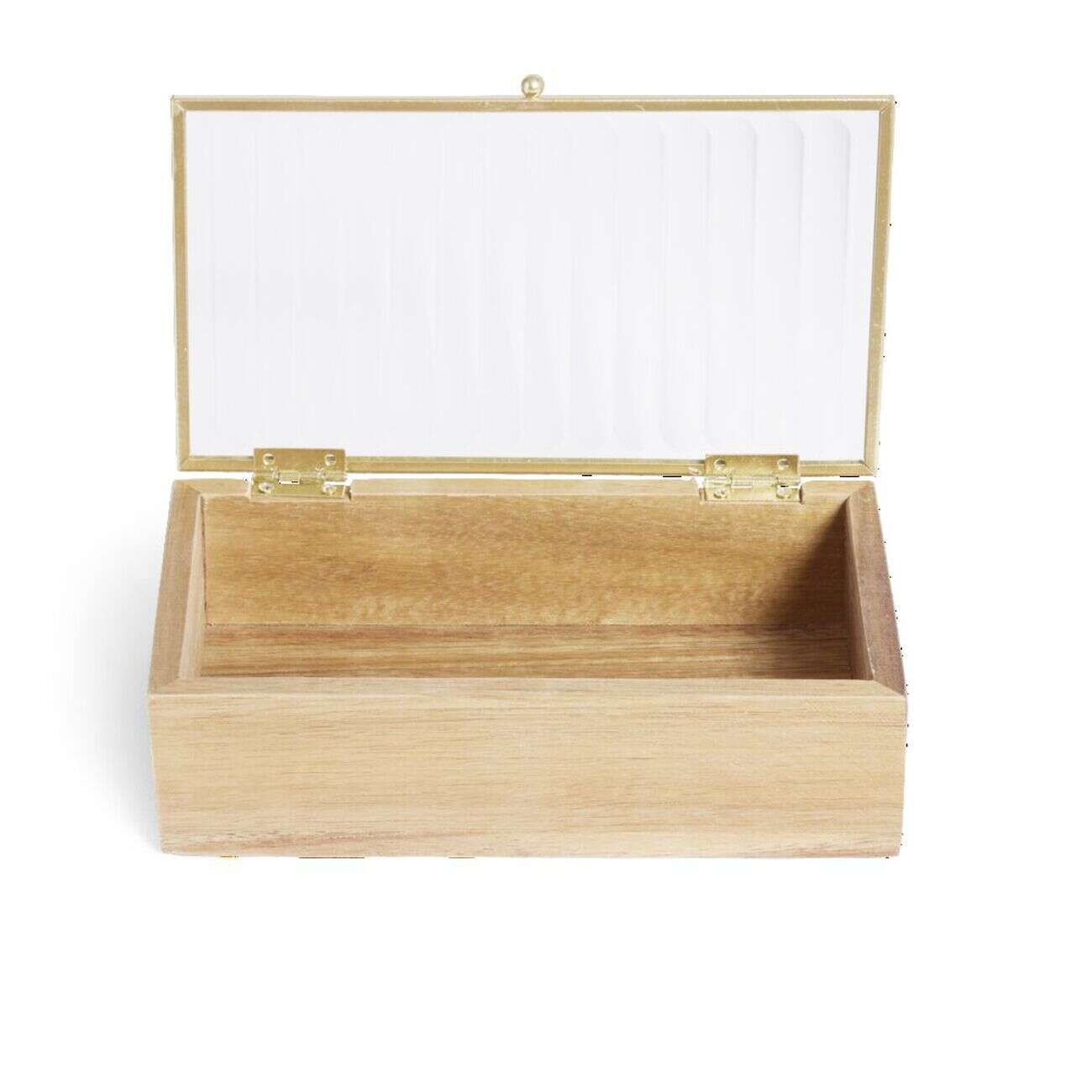 Boîte bois d'acacia et verre taille L 18x10x5,3cm