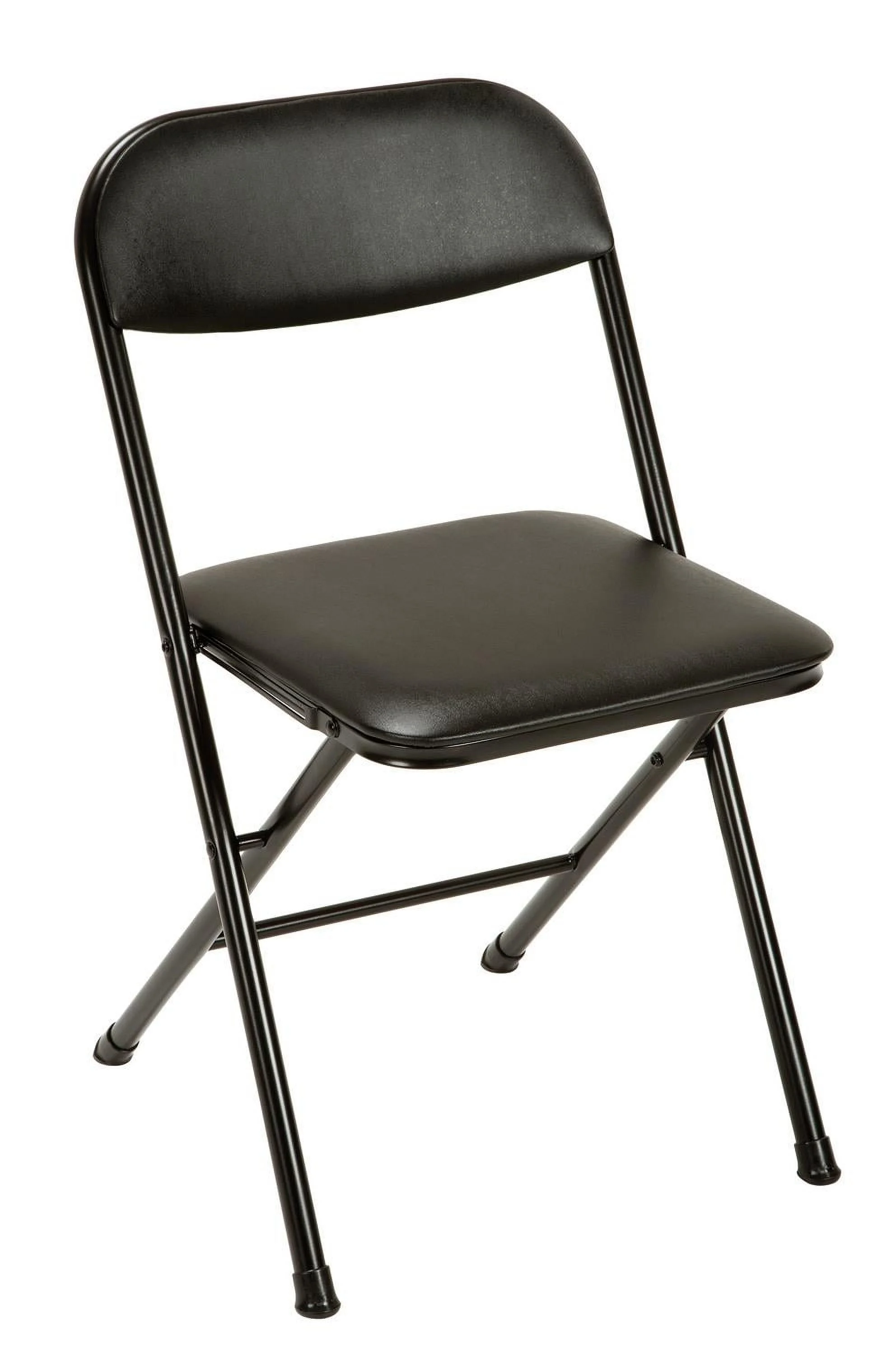 COSCO 5 - Piece Folding Set with Card Table and 4 Vinyl Padded Chairs, Black