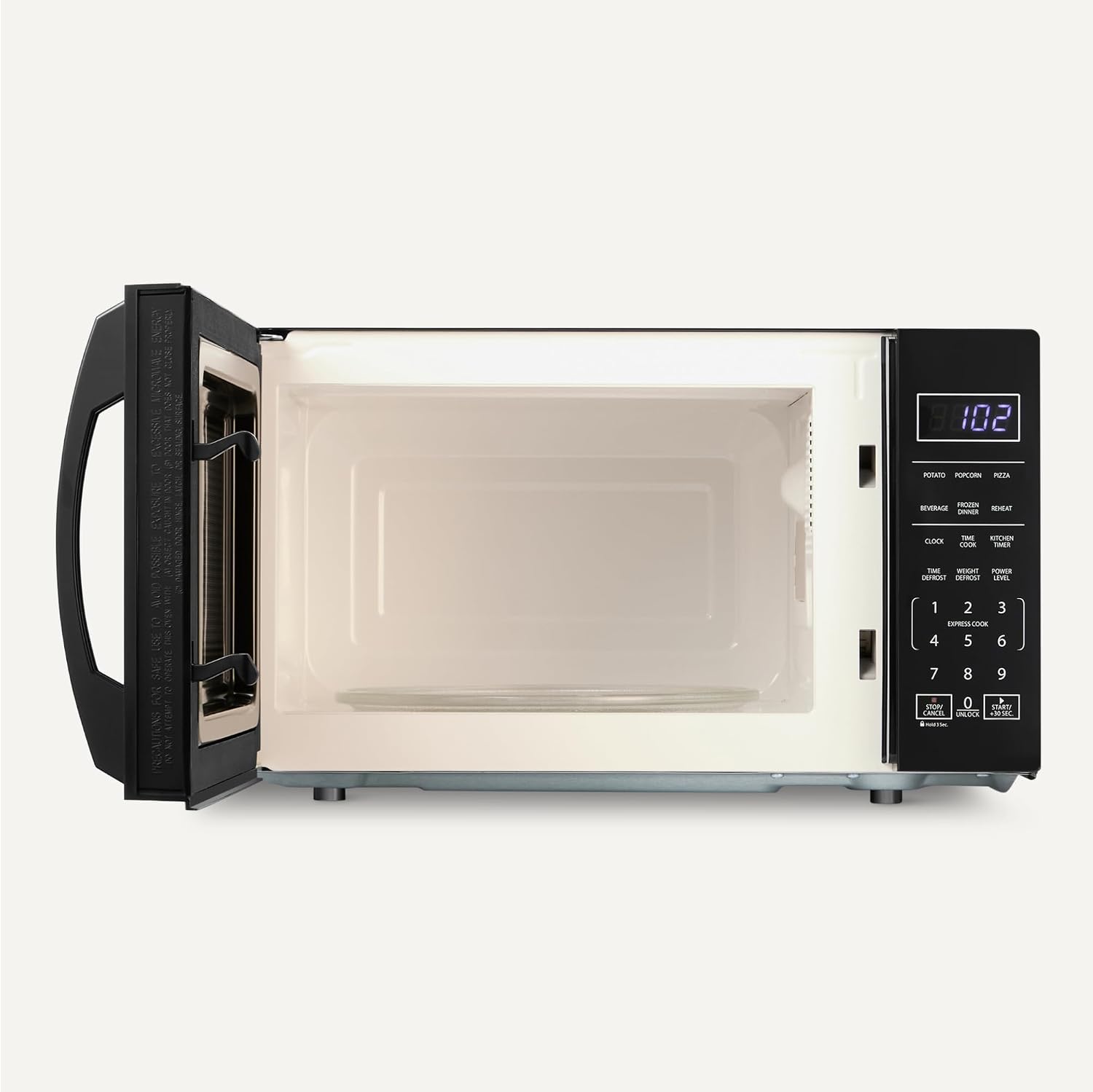 Amazon Basics Countertop Microwave Oven with LED Light and Child Lock, 700W, 0.7 Cu.ft, Black