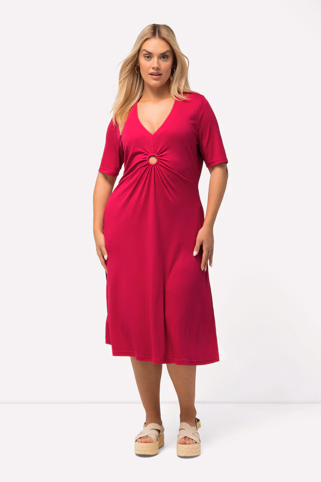 Keyhole Short Sleeve Dress