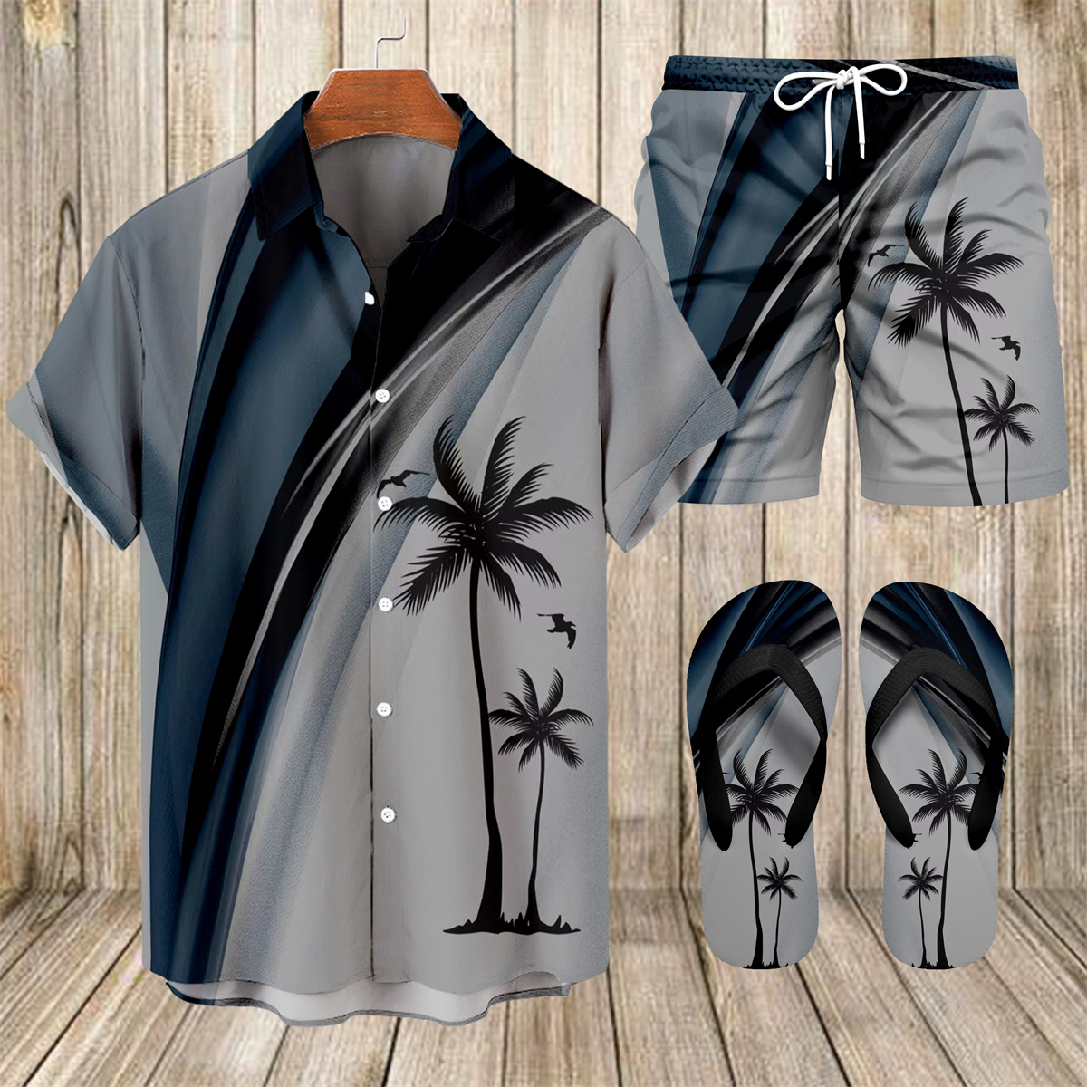 Ensemble trois pièces Suitmens pour homme, imprimé Tiki Party Hawaïen, référence 019