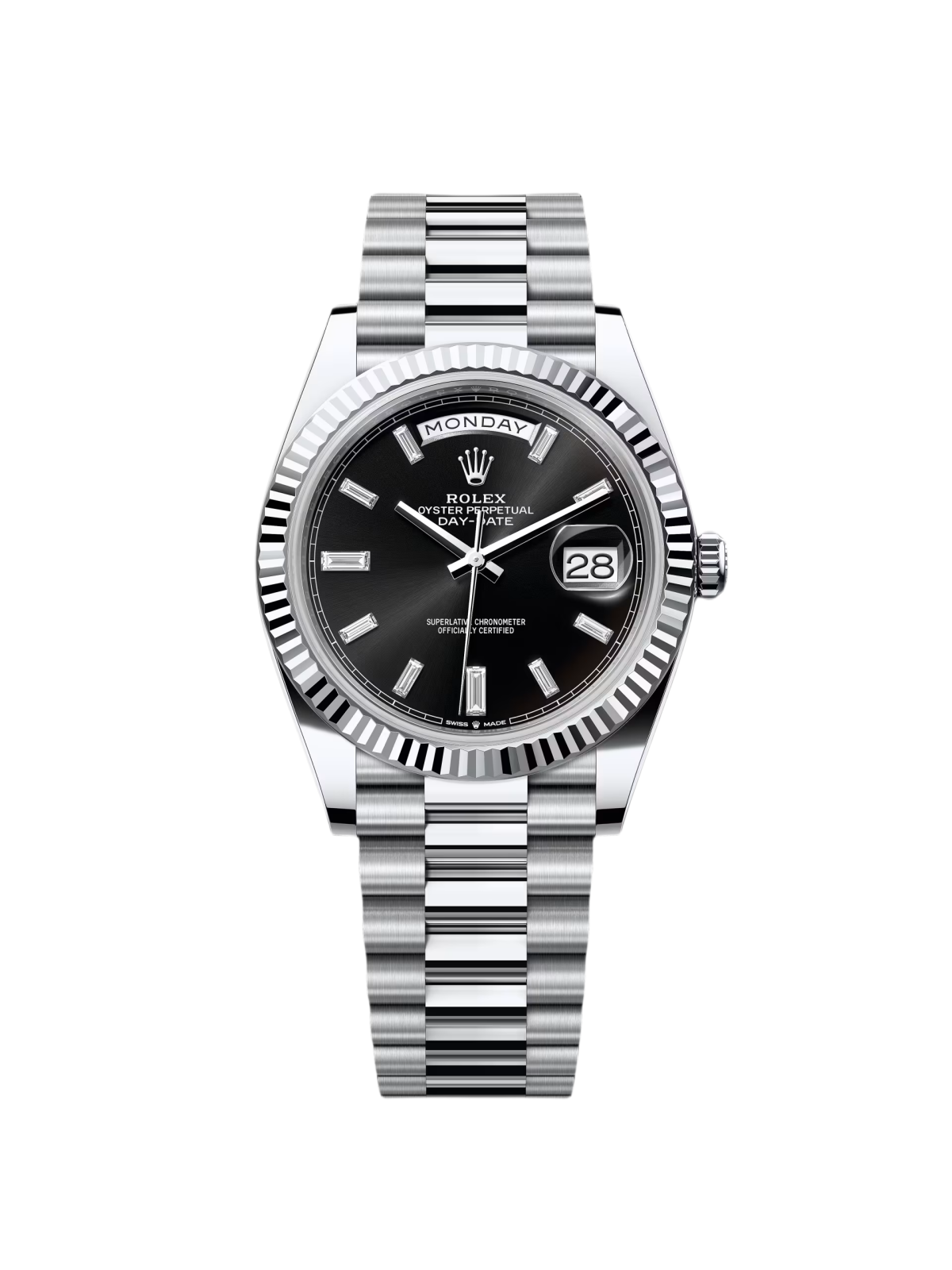 [Super Clone]RLX  Day-Date 40mm  Black Diamonds Dial 228236-0004