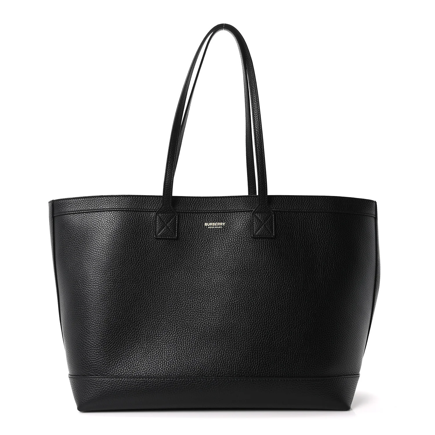 Grainy Calfskin Medium London Tote Bag Black