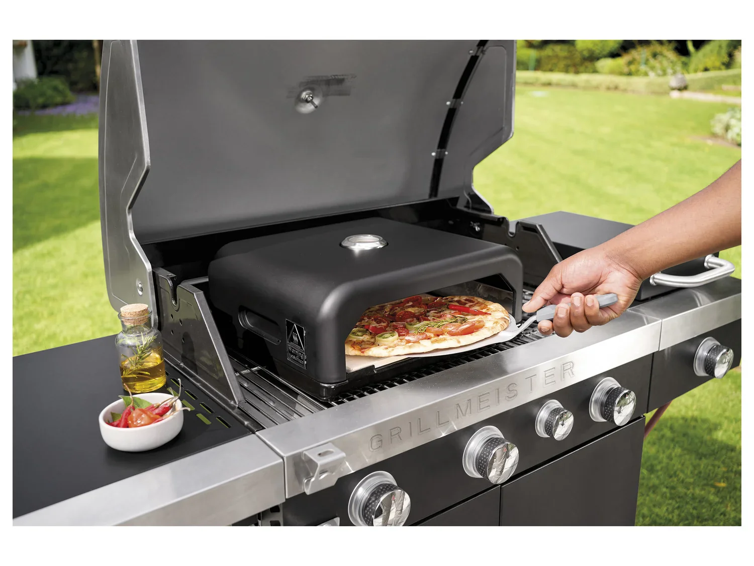 GRILLMEISTER Barbecue  gaz, 3 brleurs, 4 zones de cuisson