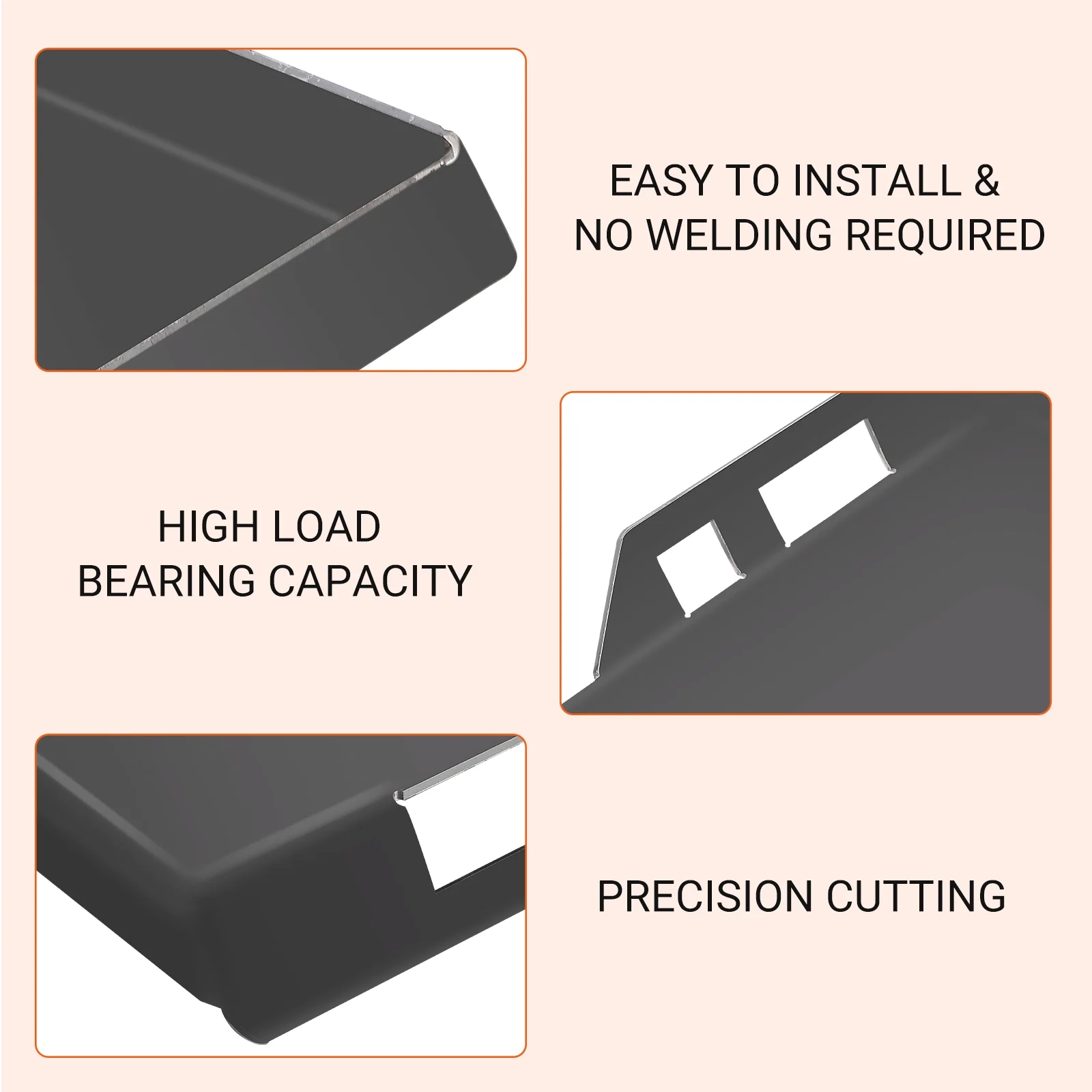 1/4" Universal Quick Attach Plate, Skid Steer Plate-G50 Structural Steel, Anti-Rust Surface, Skid Steer Attachment Plate for Kubota, Bobcat Skid Steers and Tractors to Shovel Snow, Dispose of Debris - Image 5