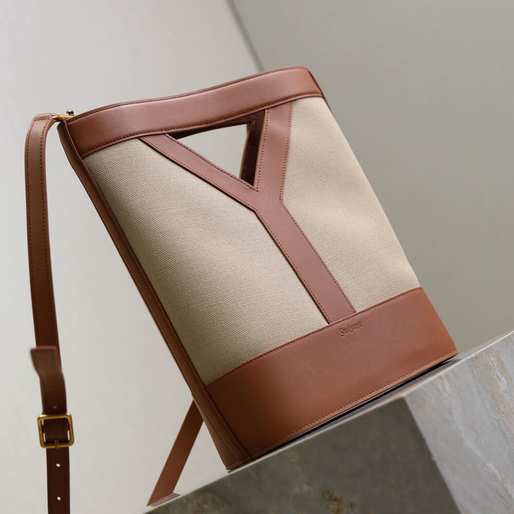 YSL Y small bucket in canvas and leather(HIGH-END GRADE)