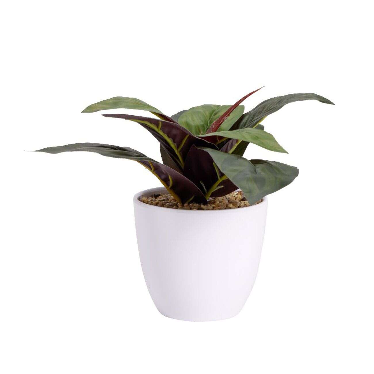 Plante verte artificielle pot blanc H20cm - 2modèles