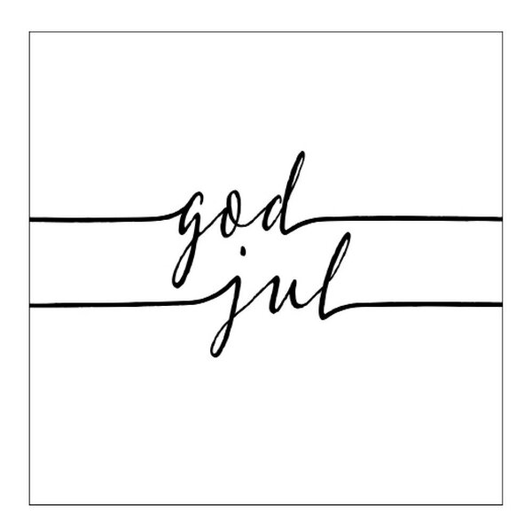 Serviett 33x33 cm 20 stk God Jul hvit