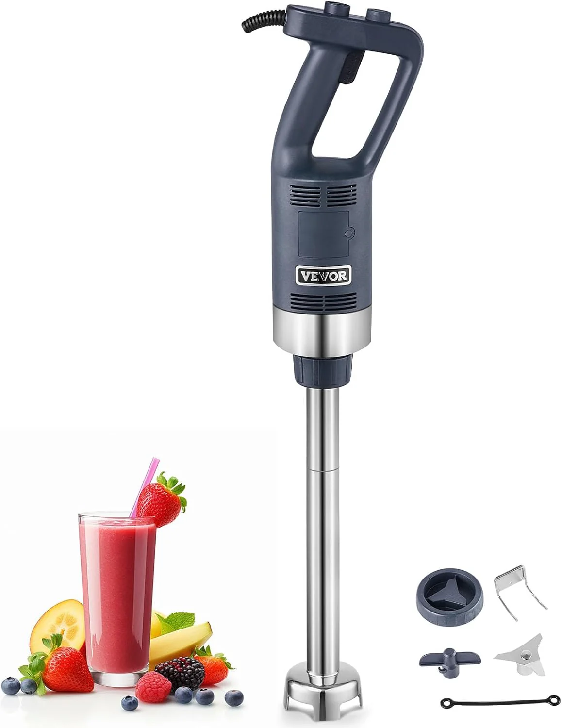 Mixeur plongeant professionnel VEVOR, 750 W, 50 cm, robuste, à vitesse variable, avec lame en acier inoxydable 304, mixeur portable multifonction pour soupes, smoothies, purées et aliments pour bébés.