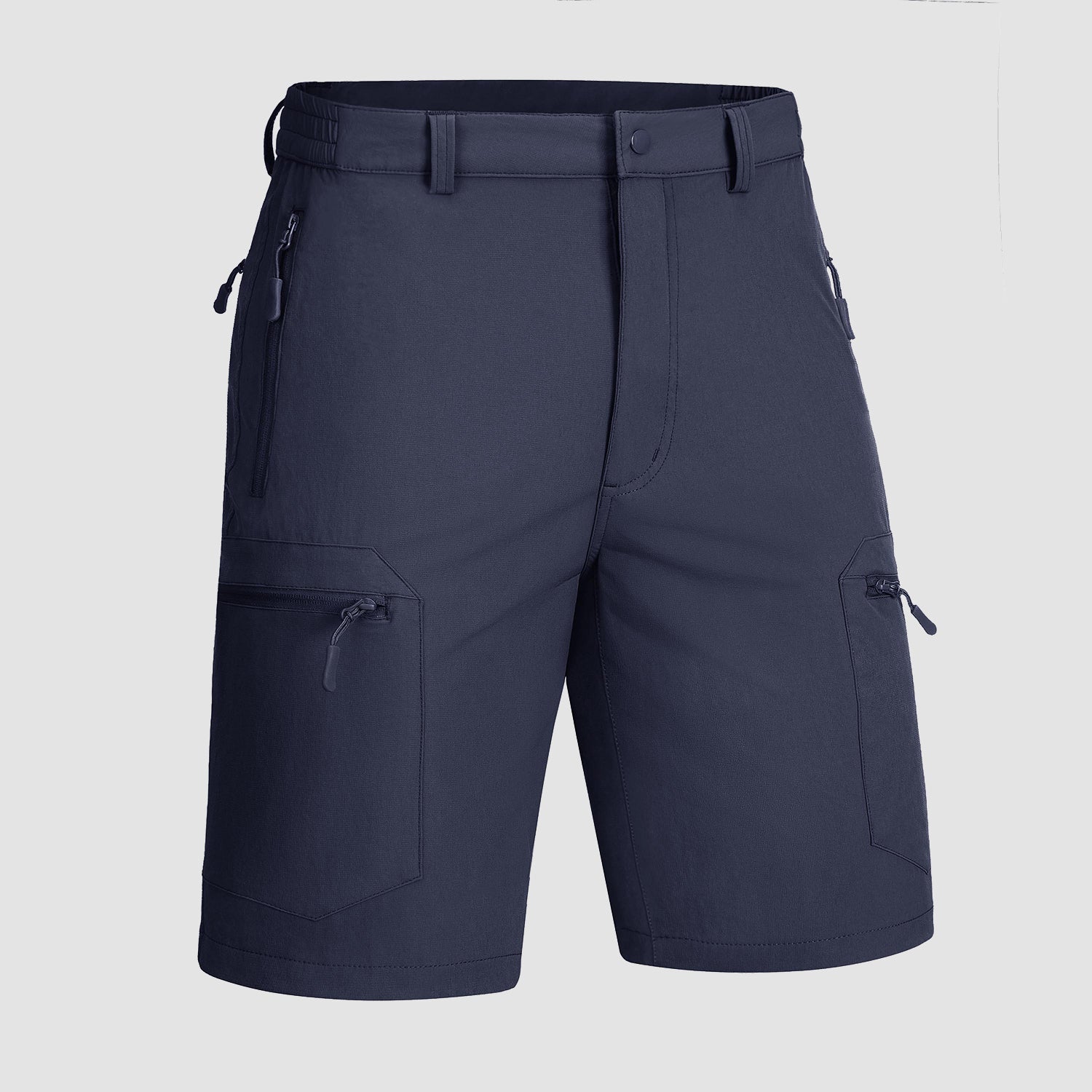 Short de randonnée pour homme avec 5 poches zippées, en tissu ripstop résistant à l'eau, idéal pour les activités de plein air.