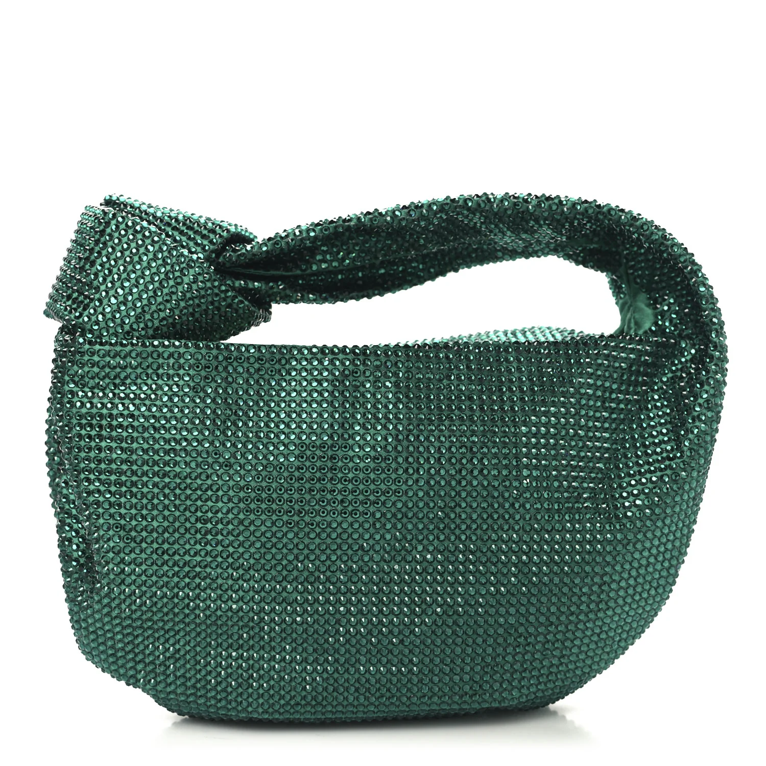 Crystal Embellished Satin Mini Hotfix Jodie Emerald