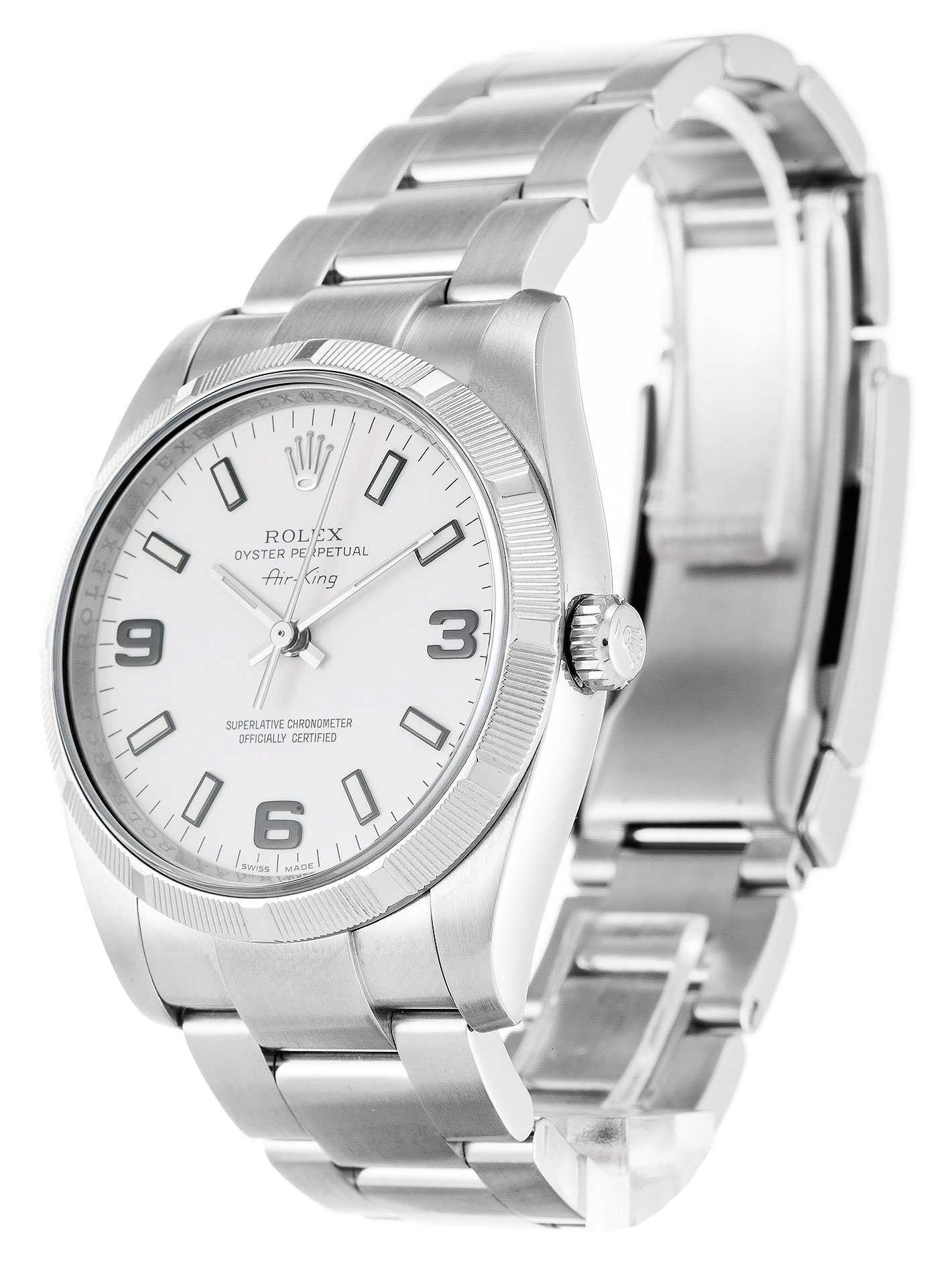 [super clone]Rolex Air-King 34mm White Dial 114210