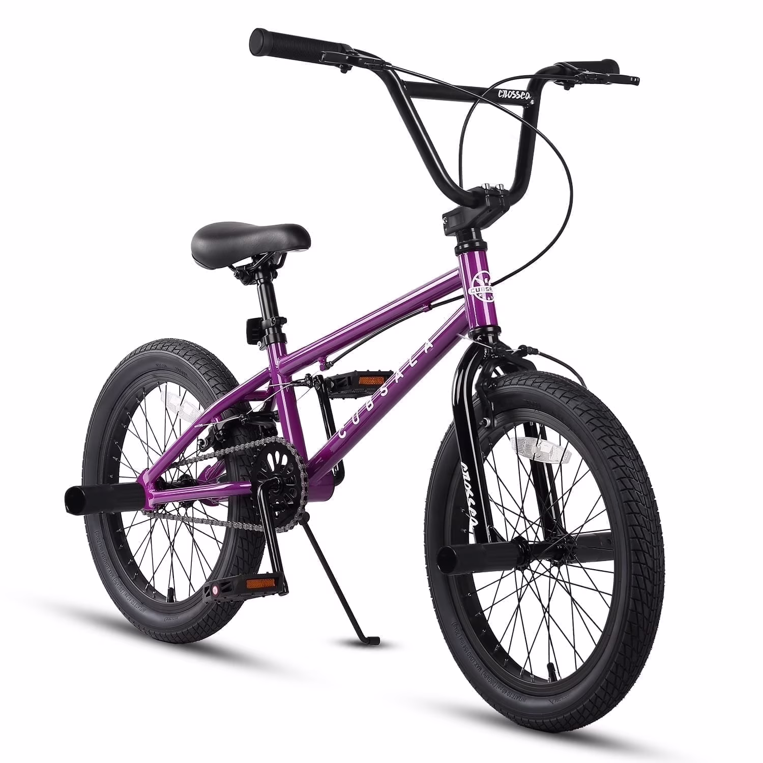 20 in Kids BMX Bike Freestylefor Age 6-14 Years Old Boys Girls with 4 Pegs,Black with Red Tires(Black with Red Tires(With Pegs)/20") - Image 3