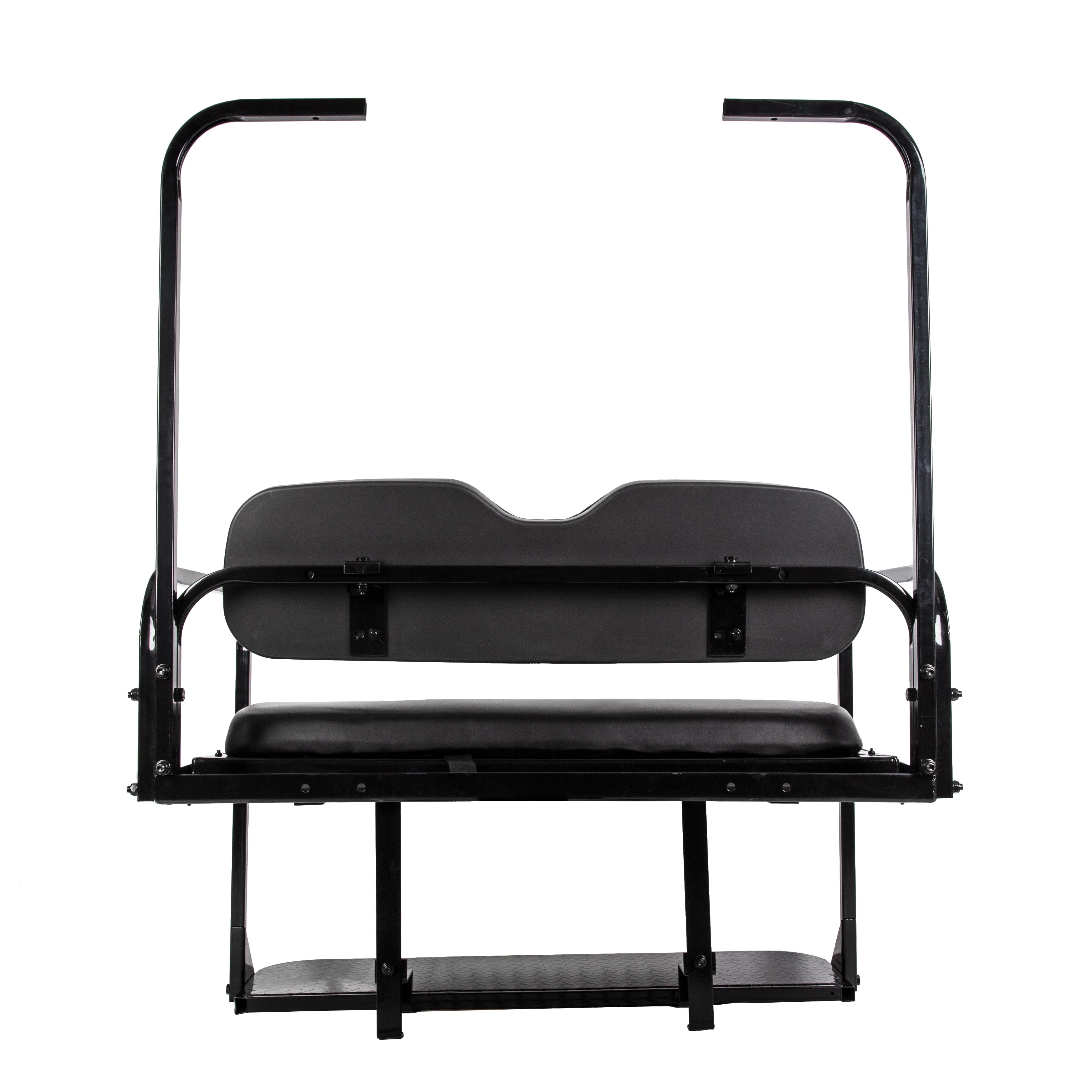 Flip Folding Rear Back Seat Kit Compatible with EZGO TXT Golf Cart | Black Cushions | 1995 Up You Will Receive (2) Packages Image 9