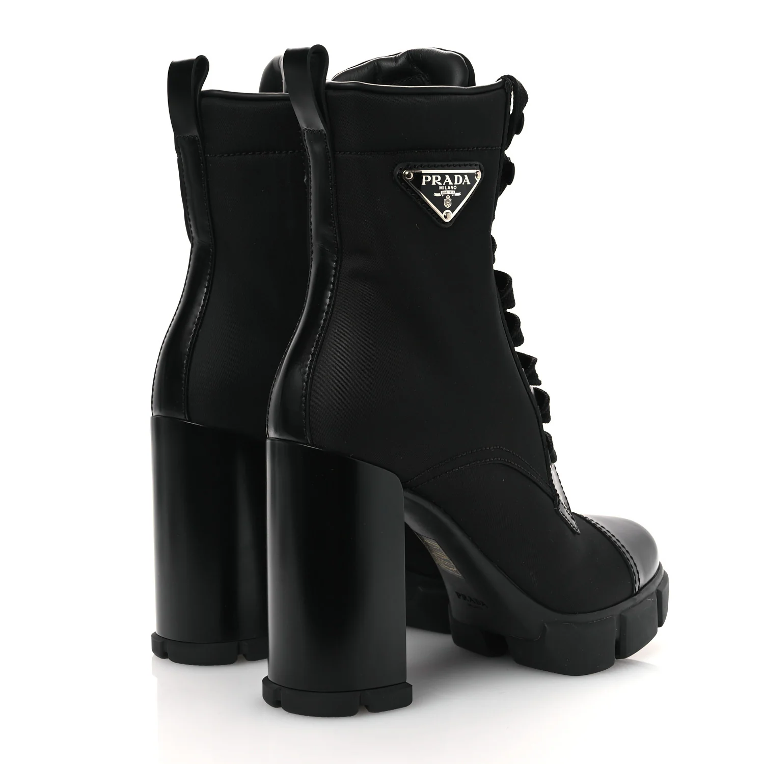 Spazzolato Re-Nylon Metal Triangle Logo 110mm Ankle Boots 36.5 Black