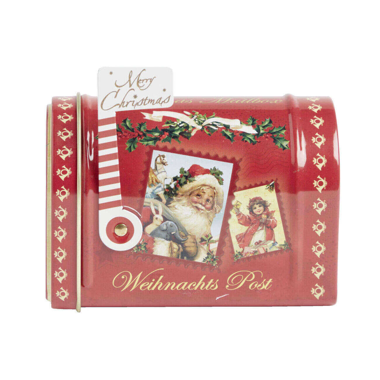 Boîte aux lettres Noël décorative métal rouge 11x6xH7,5cm