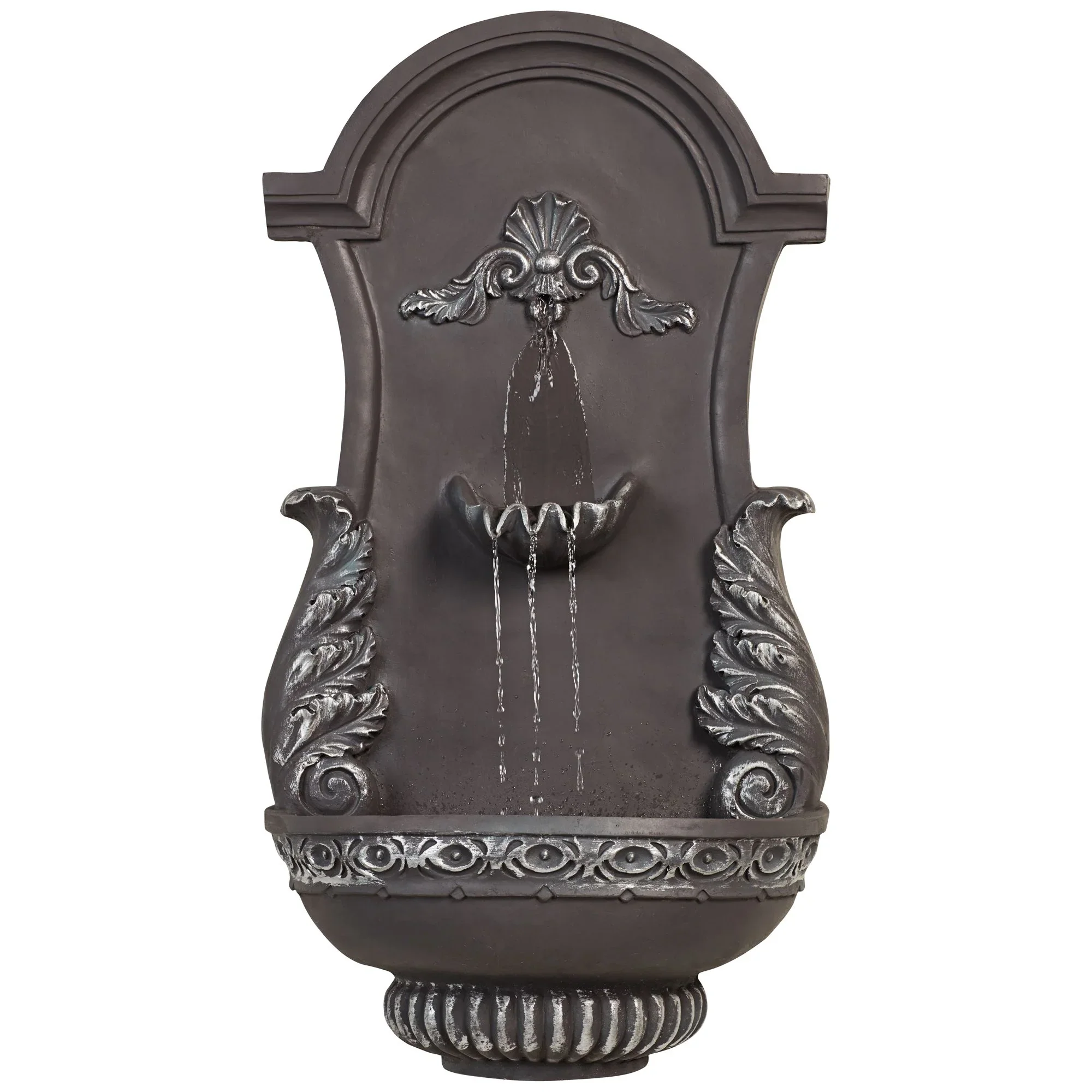 San Pablo Ornate 33 High Large Italian Indoor Outdoor Decor Gray Resin Wall Fountain Outside Garden Patio