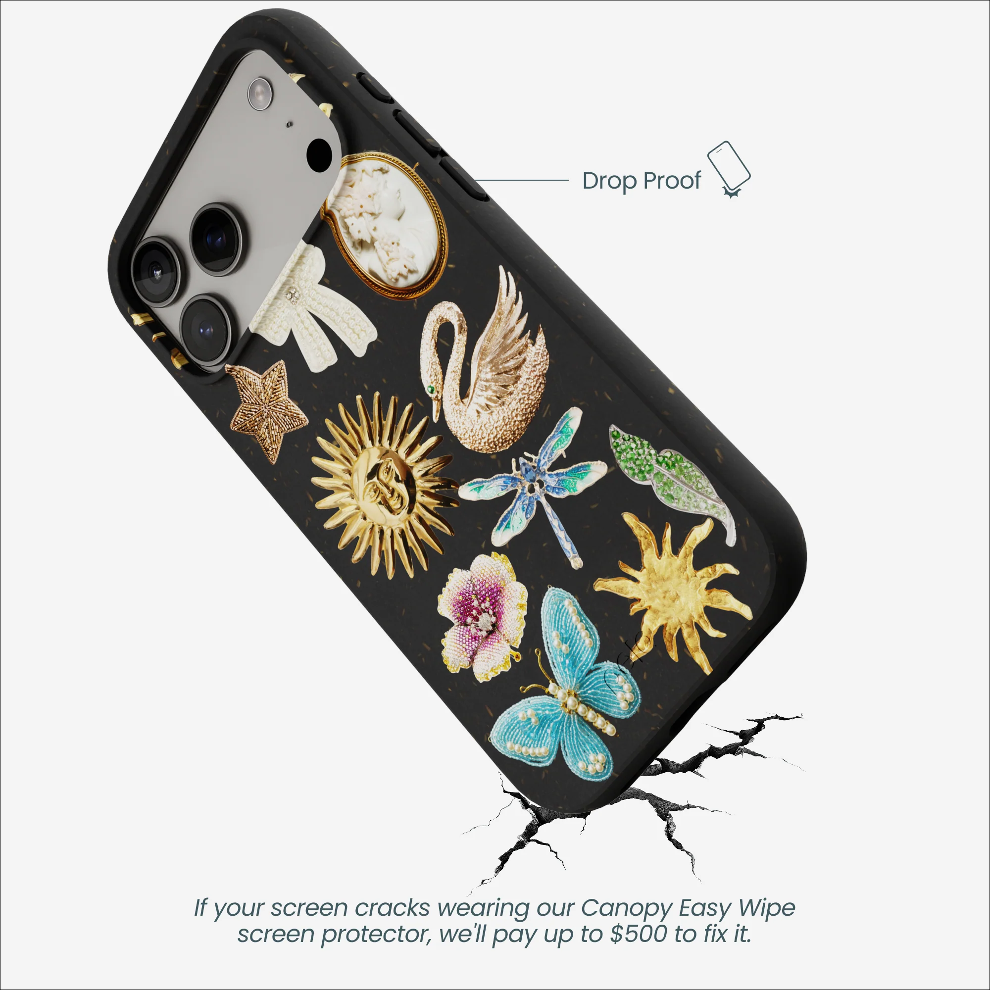 Black Heirloom Collage iPhone 17 Pro Max Case