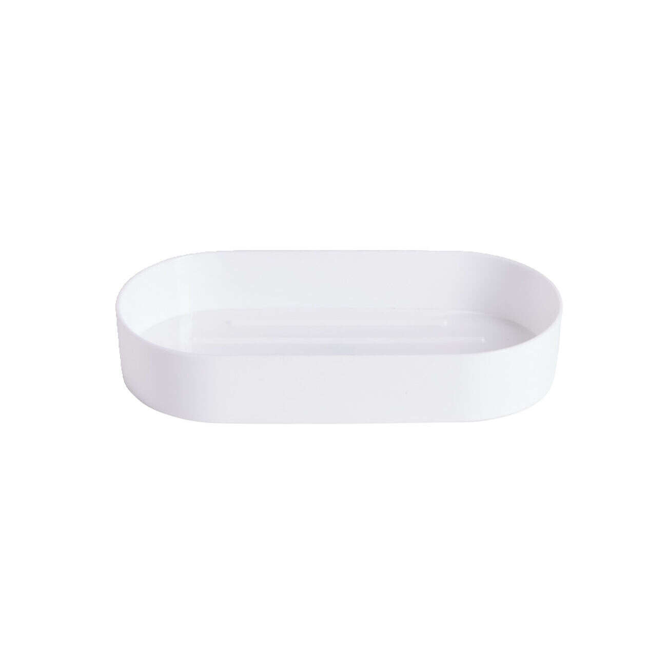 Porte savon plastique blanc 8x13,5cm