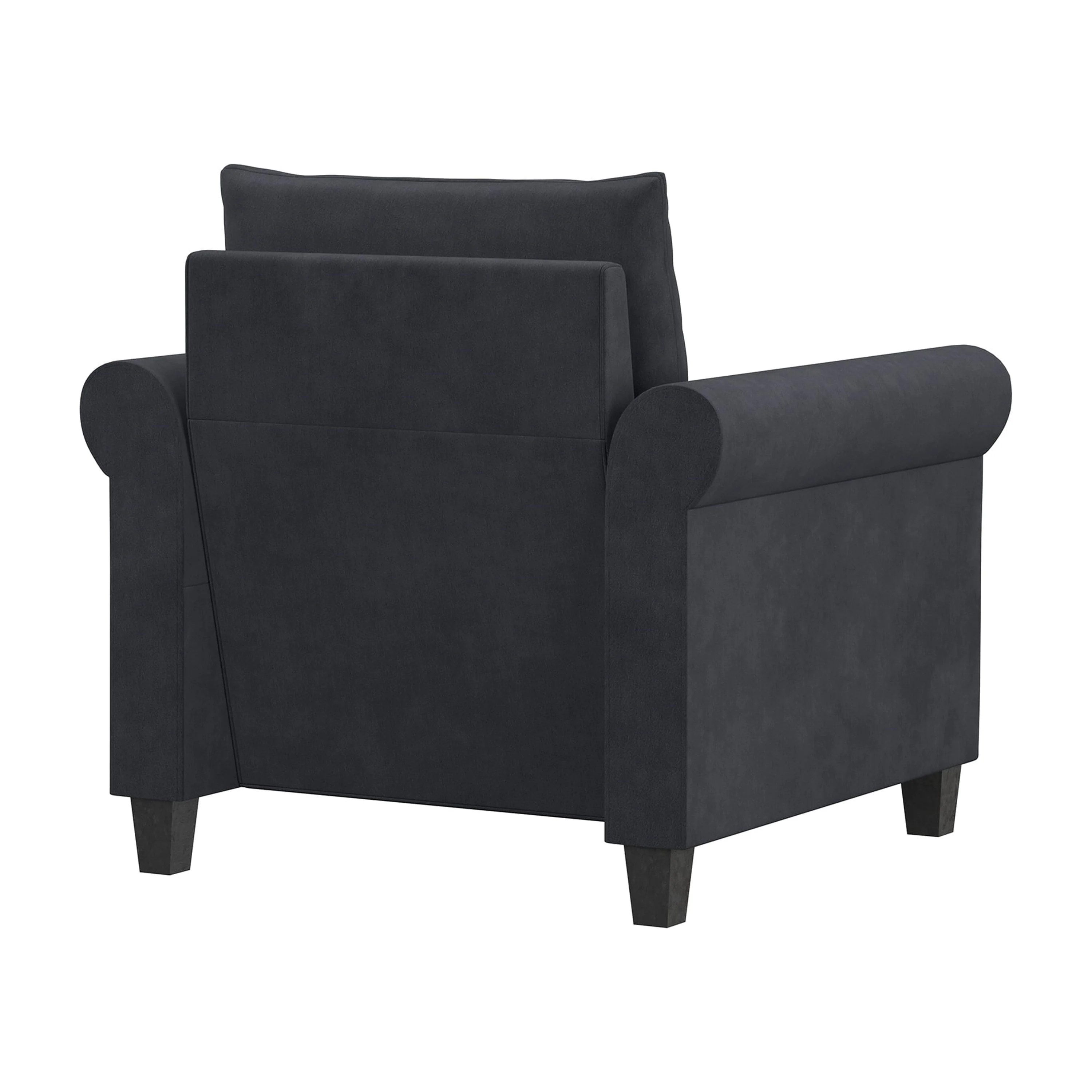 Fallon Armchair with Nail Head Trim, Gray Fabric Image 6